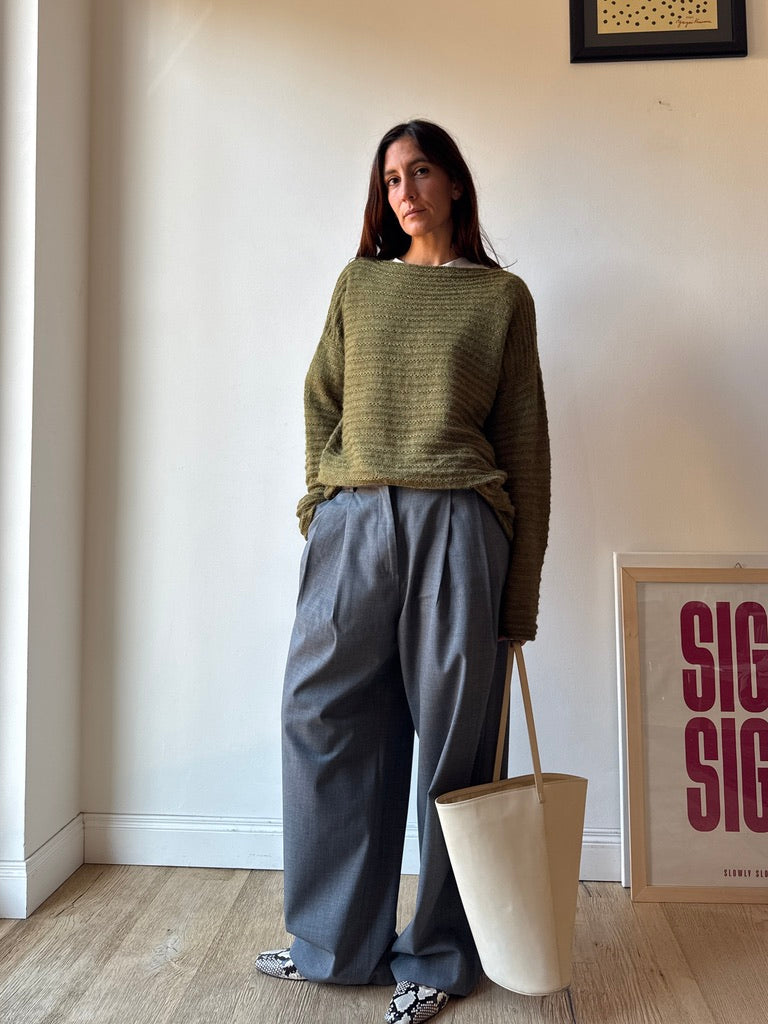 MAGLIONE A COSTE VERDE