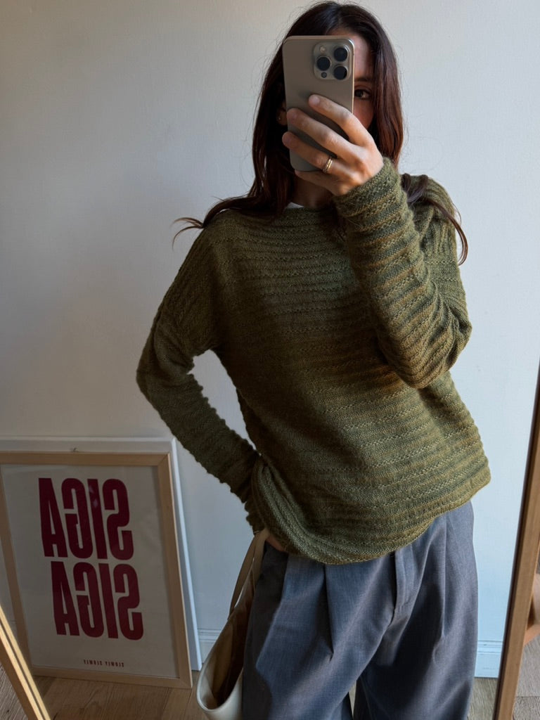 MAGLIONE A COSTE VERDE