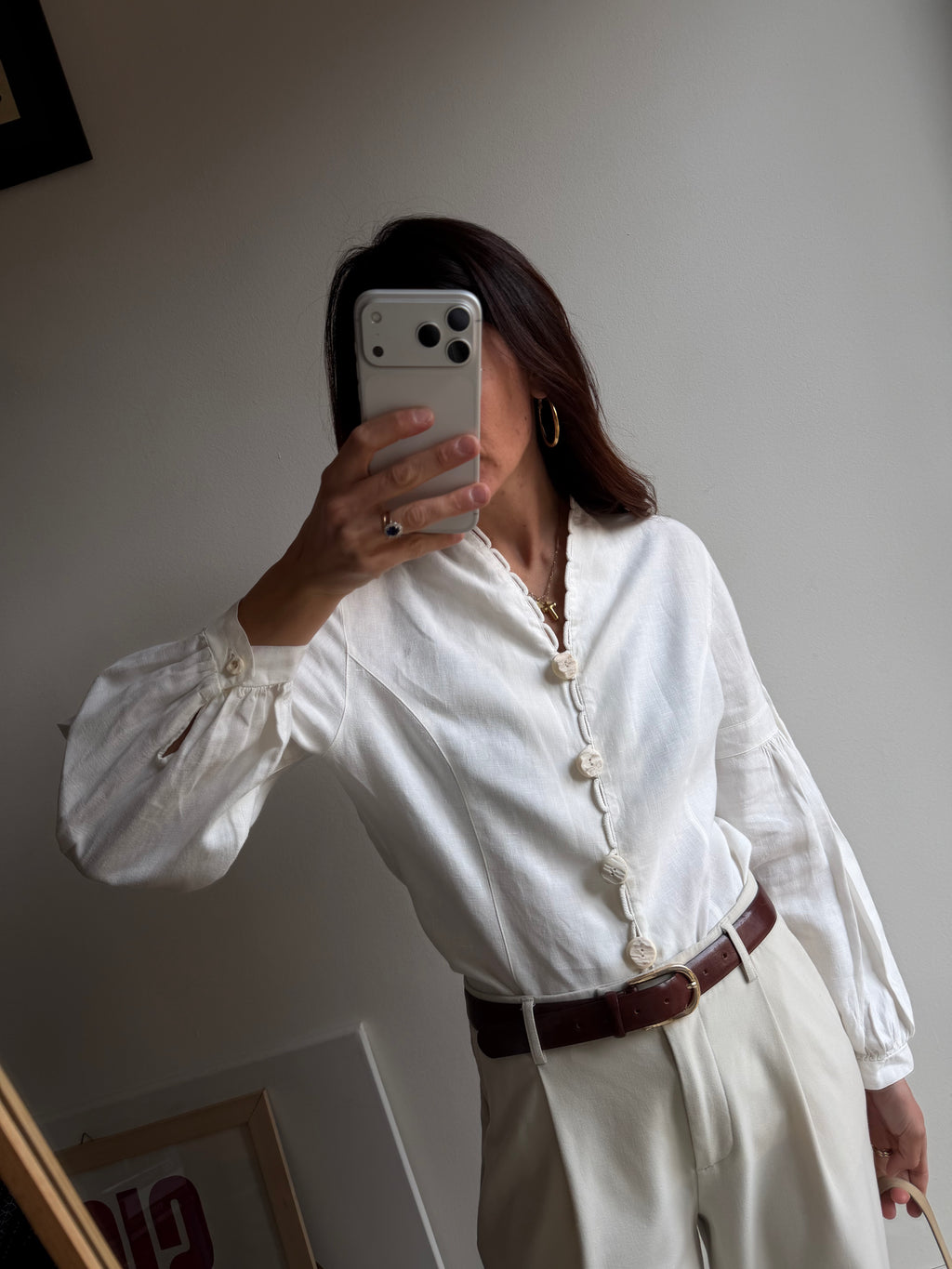 Camicia con asole ad anello