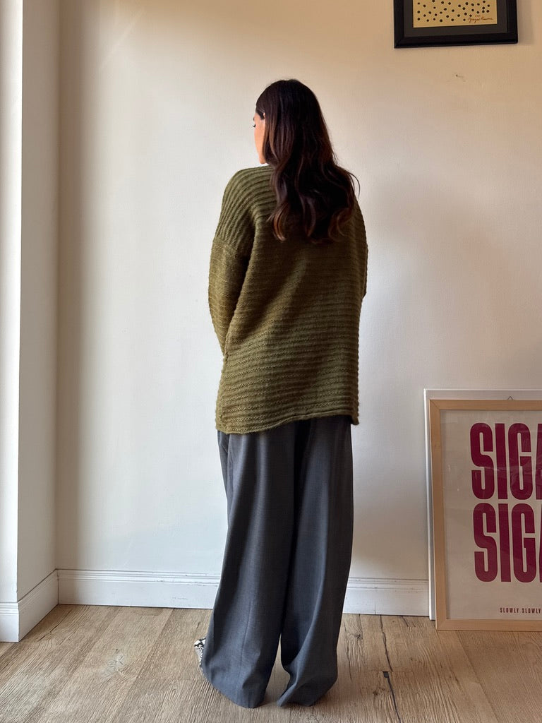 MAGLIONE A COSTE VERDE