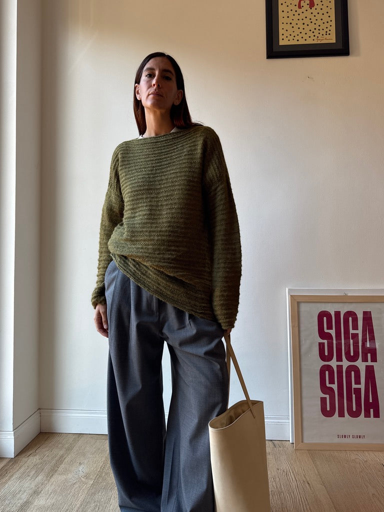 MAGLIONE A COSTE VERDE