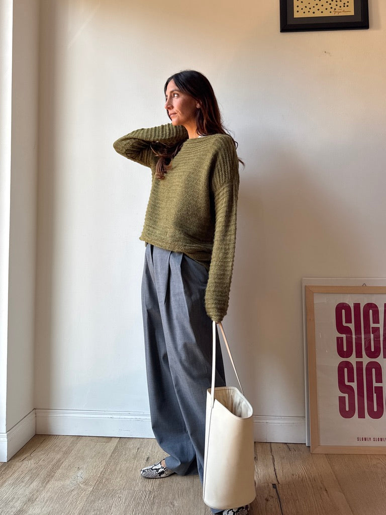 MAGLIONE A COSTE VERDE