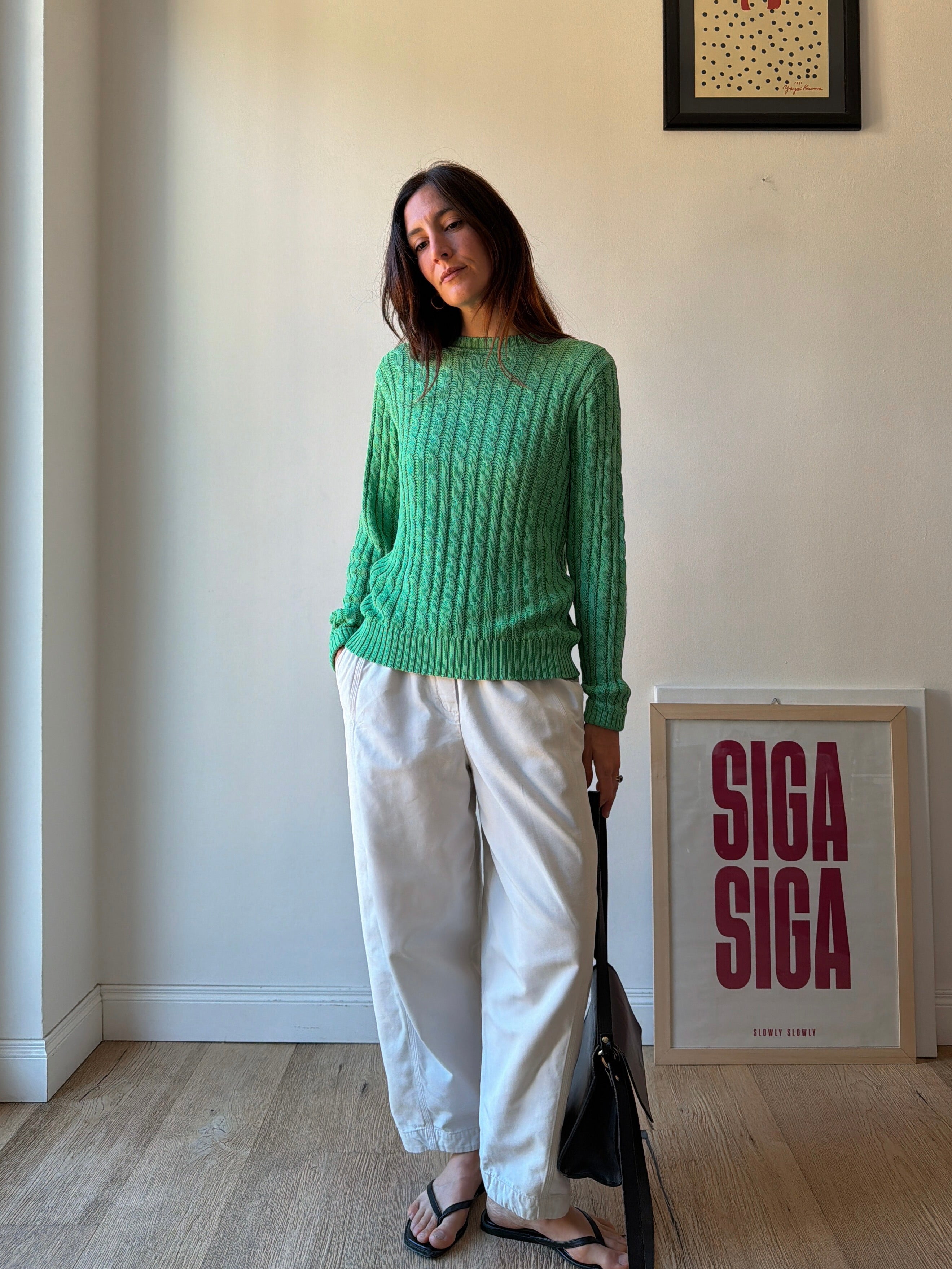 MAGLIONE IN COTONE VERDE