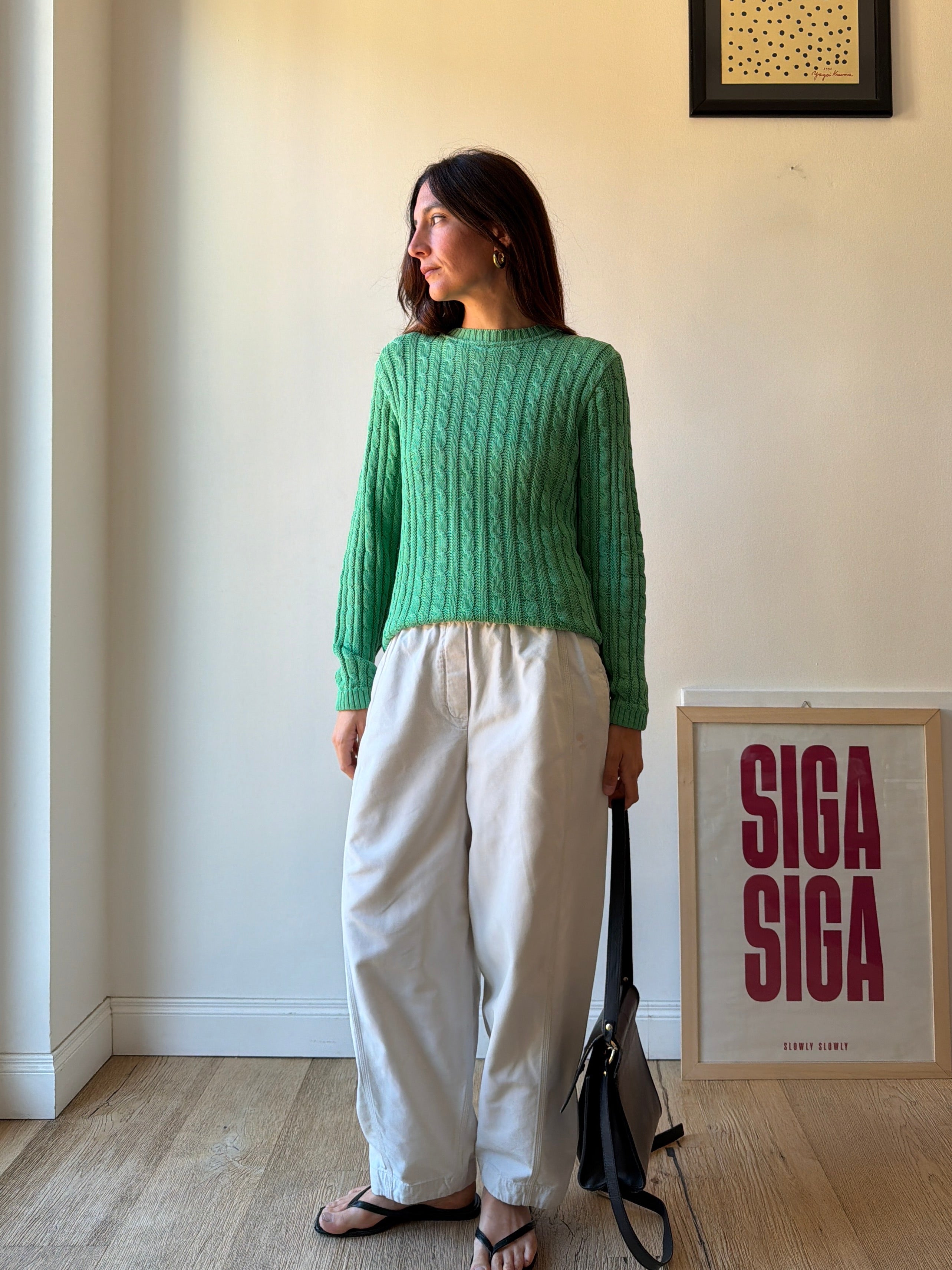 MAGLIONE IN COTONE VERDE