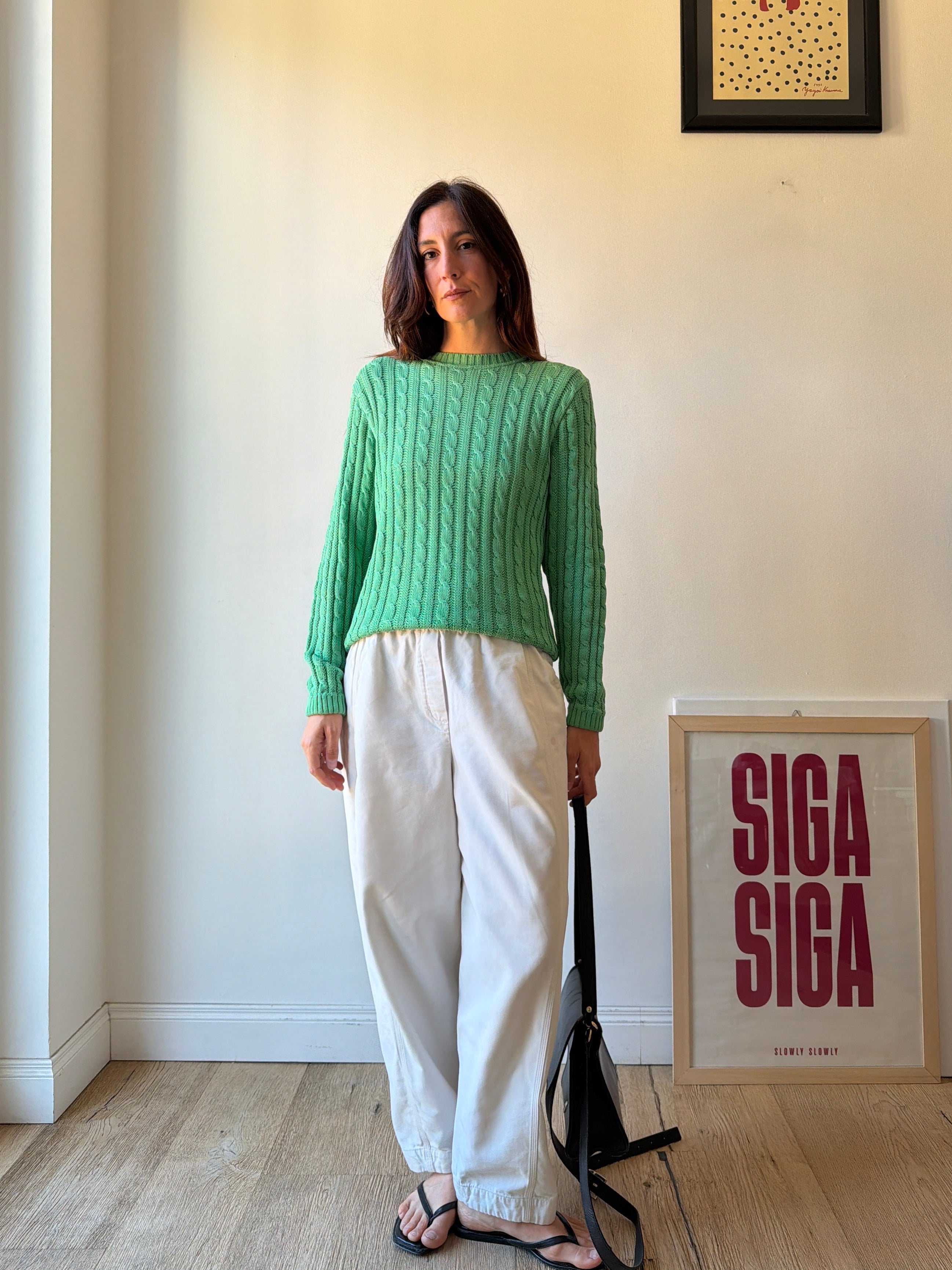 MAGLIONE IN COTONE VERDE