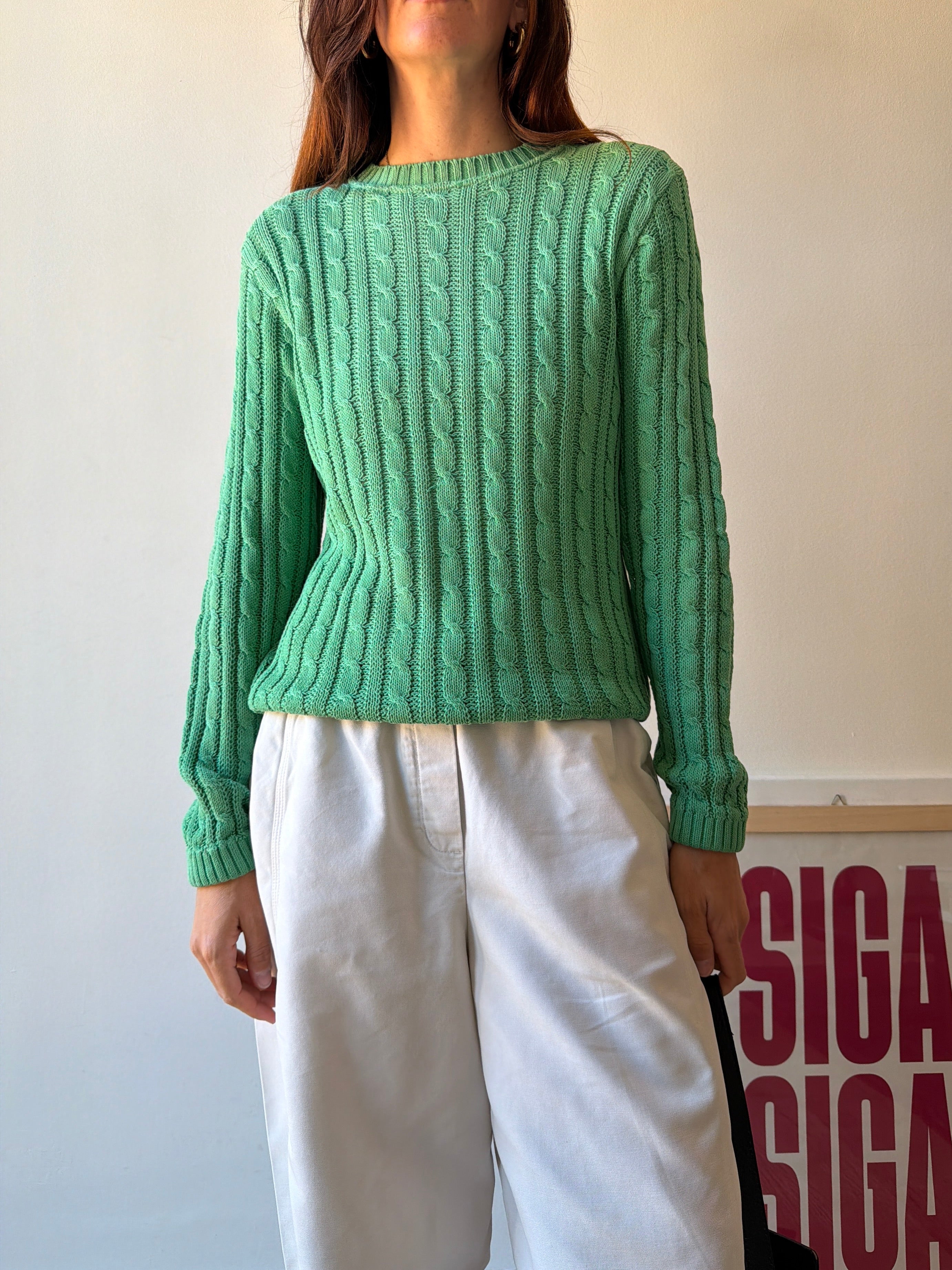 MAGLIONE IN COTONE VERDE