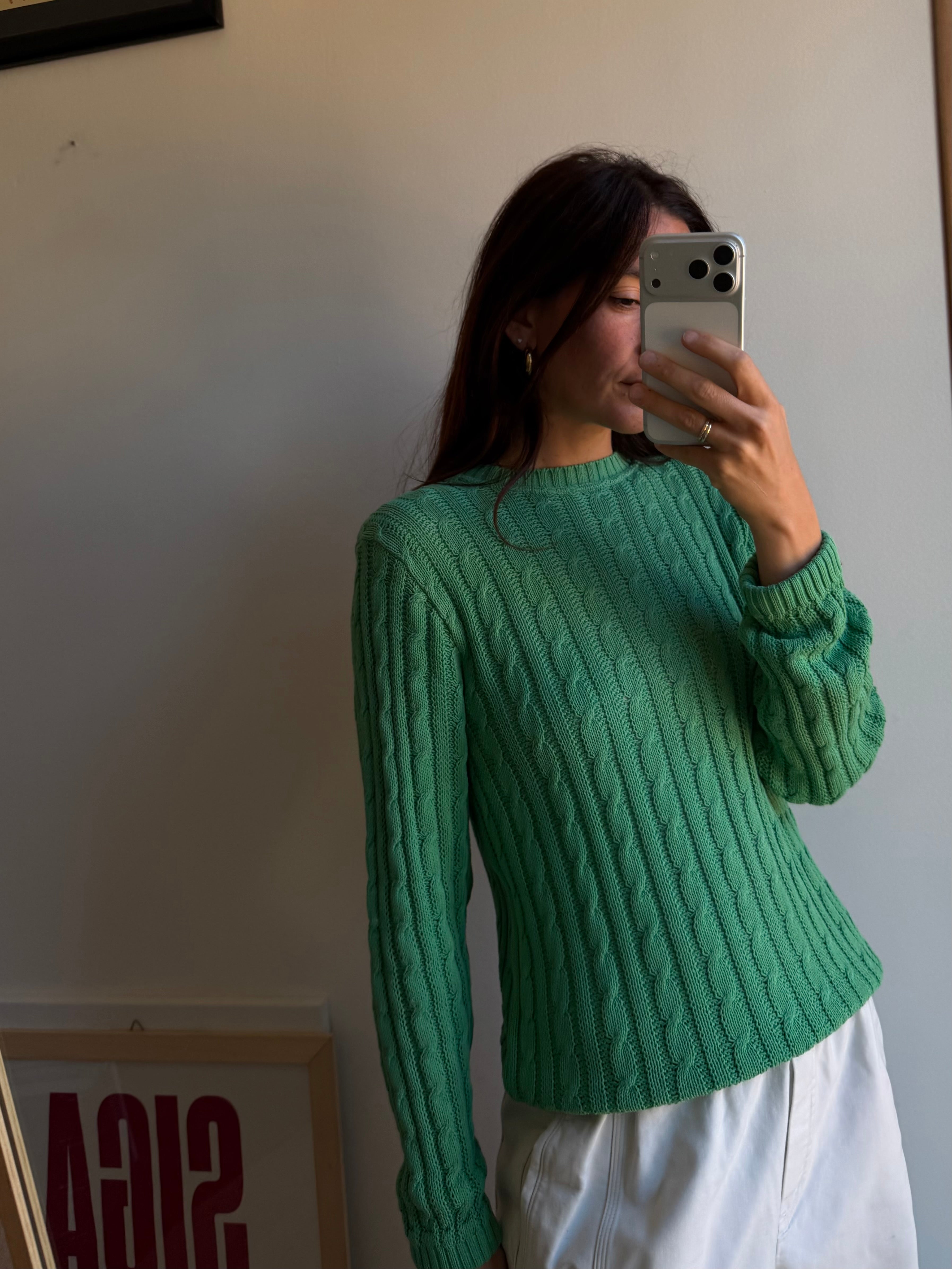 MAGLIONE IN COTONE VERDE