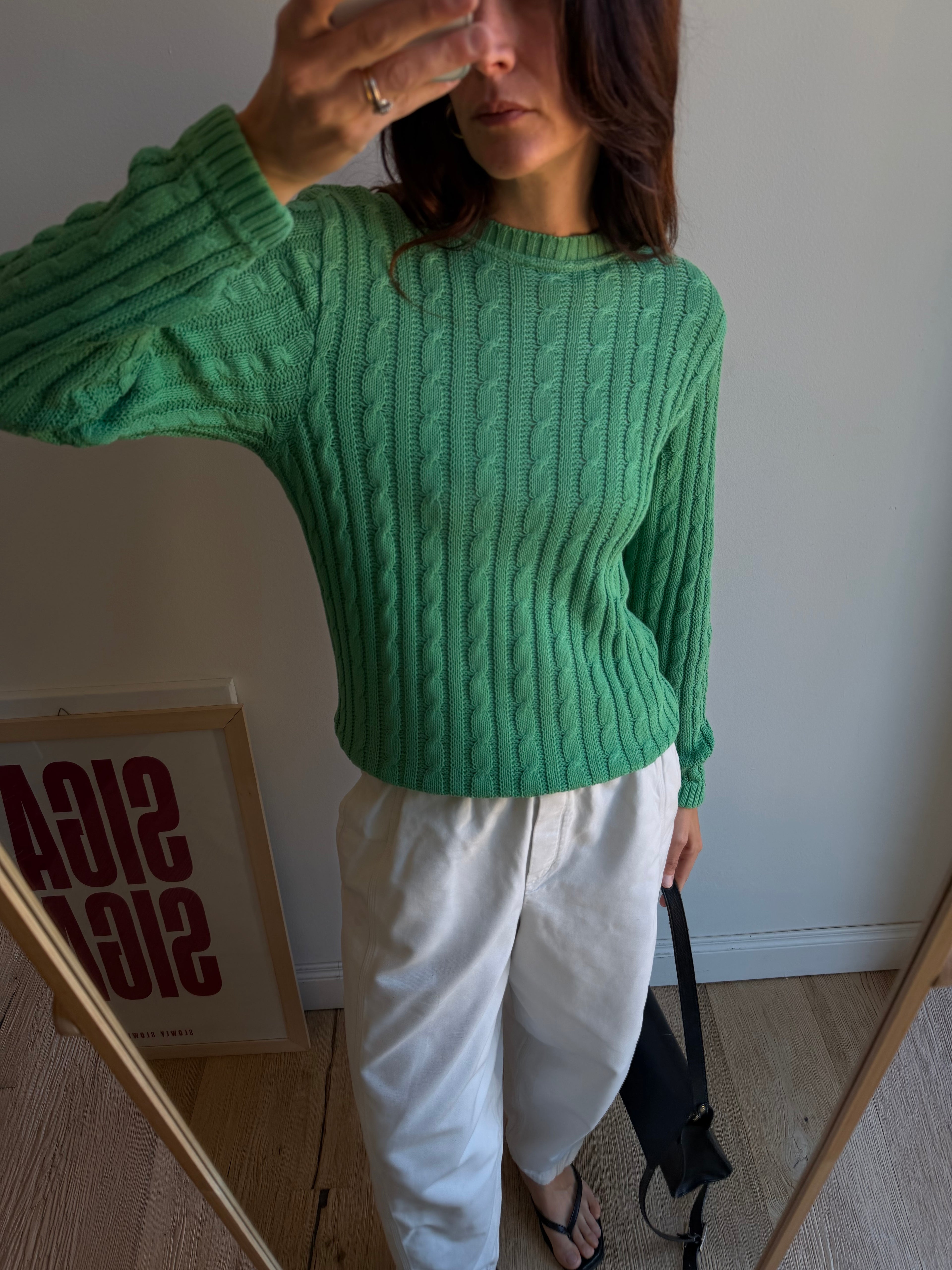 MAGLIONE IN COTONE VERDE