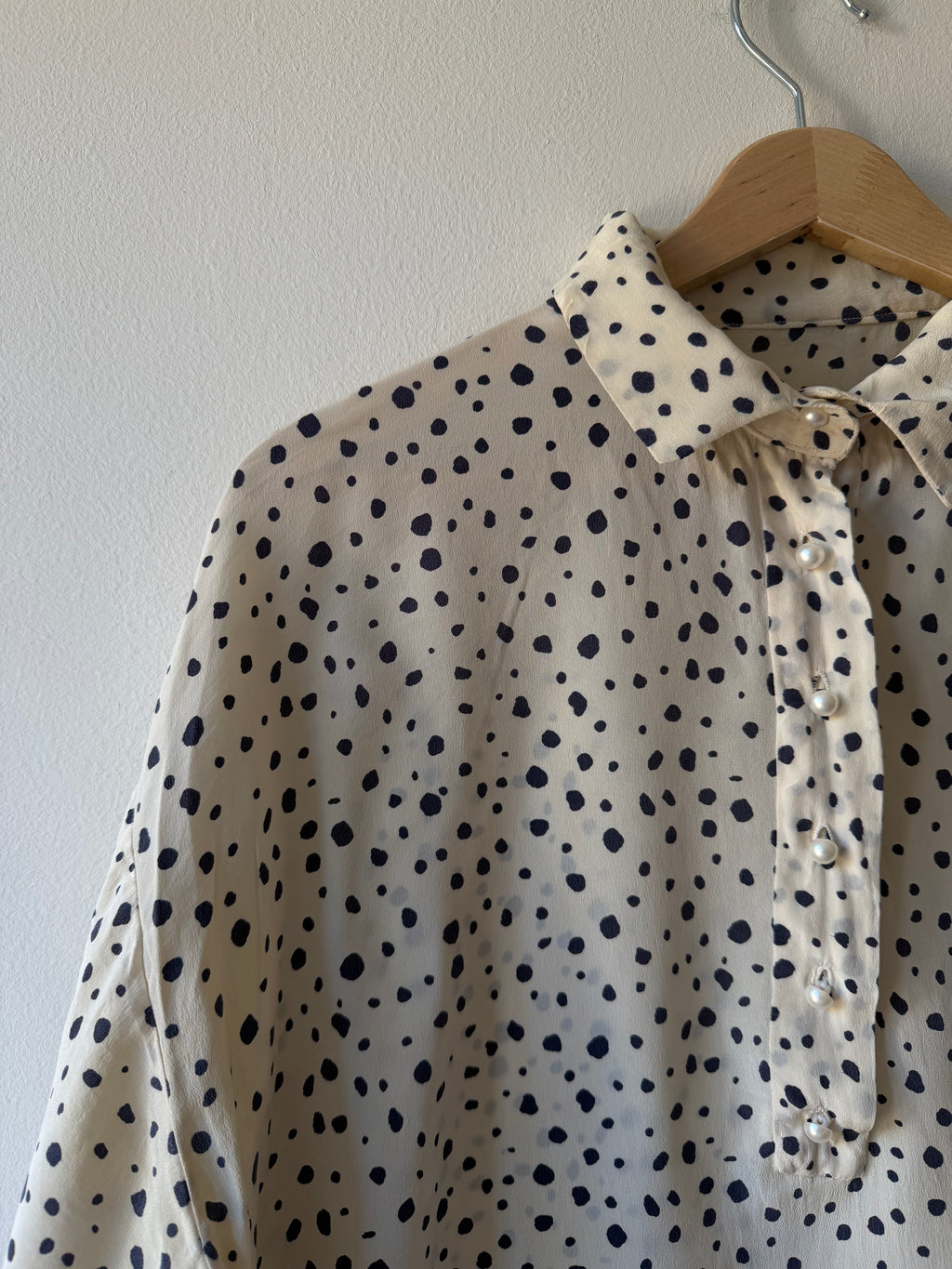 CAMICIA A POIS IN SETA