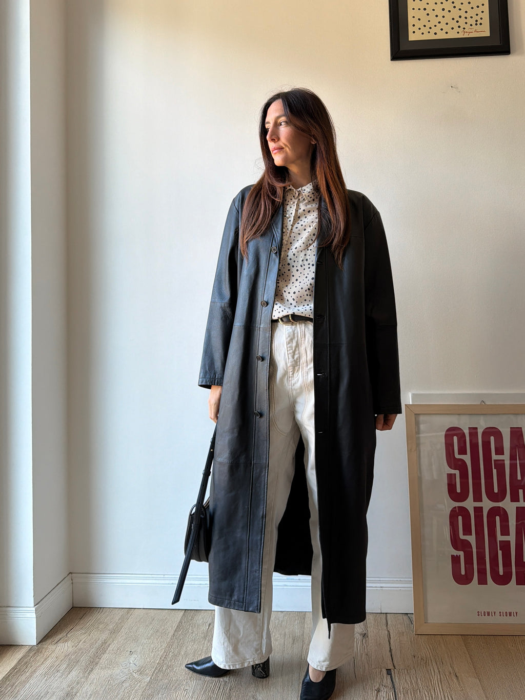 TRENCH IN PELLE NERA
