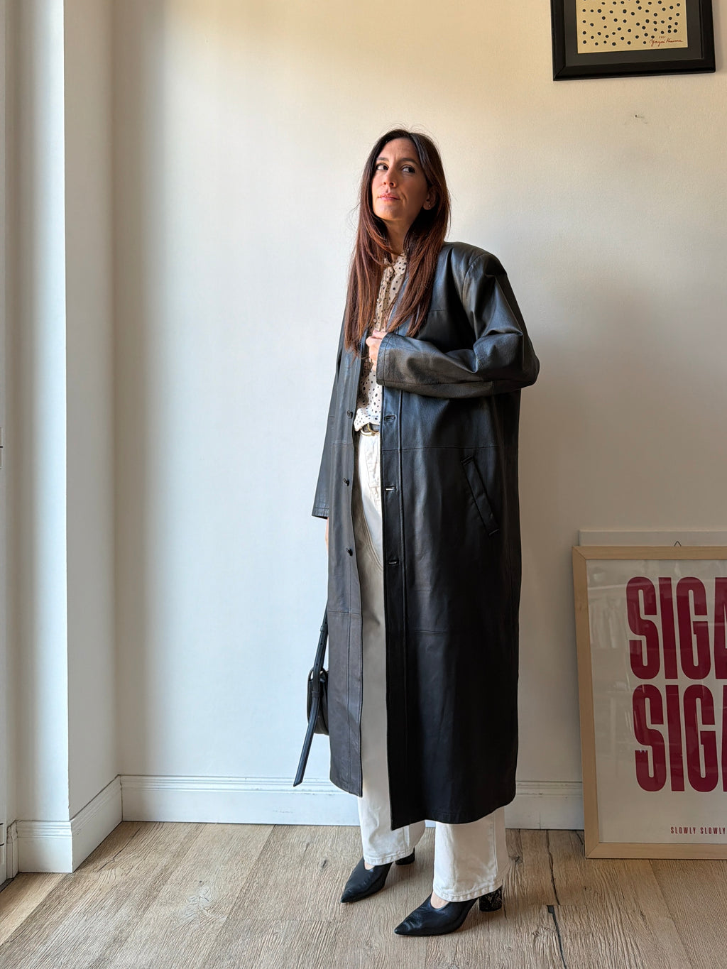 TRENCH IN PELLE NERA