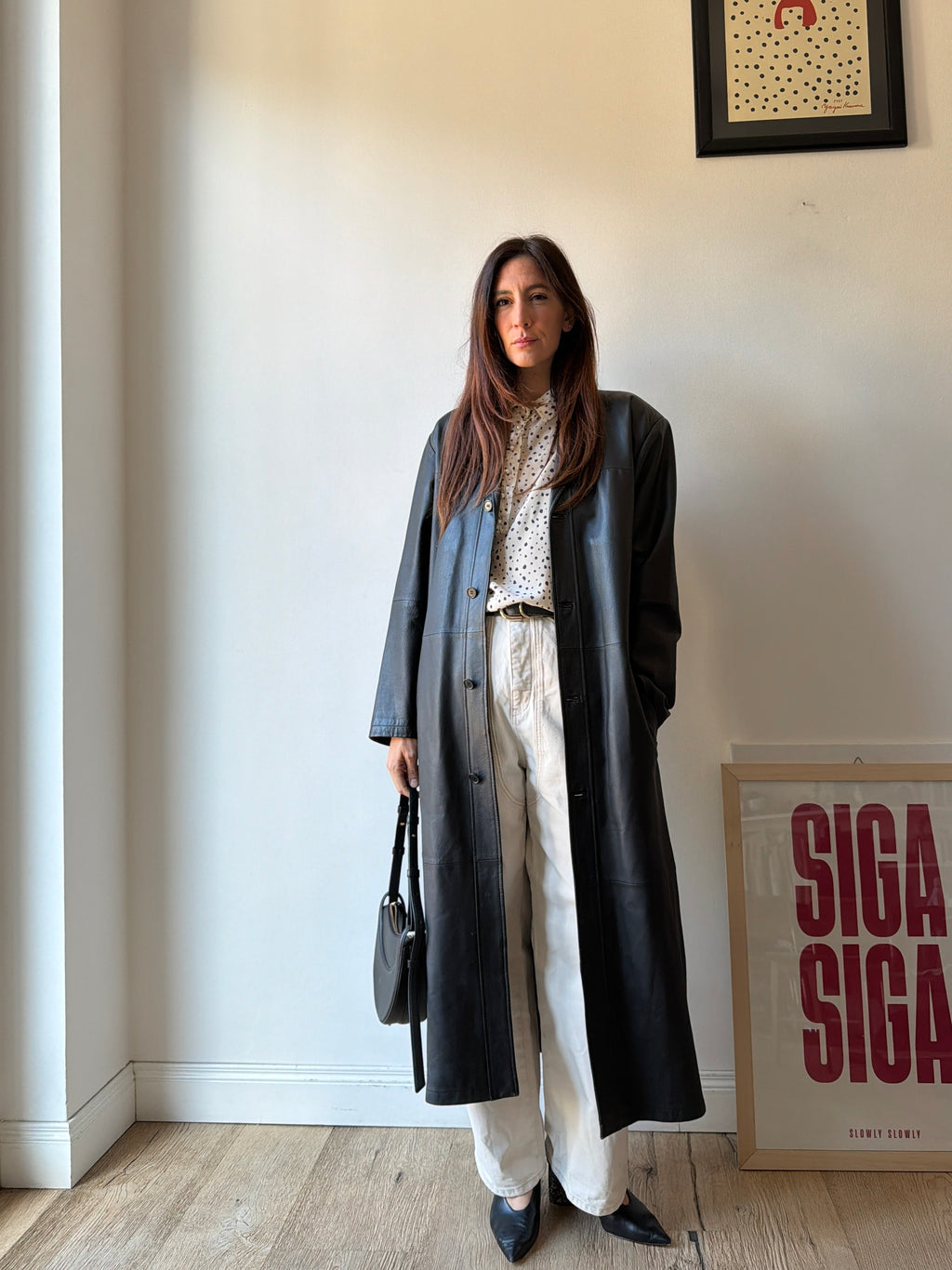 TRENCH IN PELLE NERA