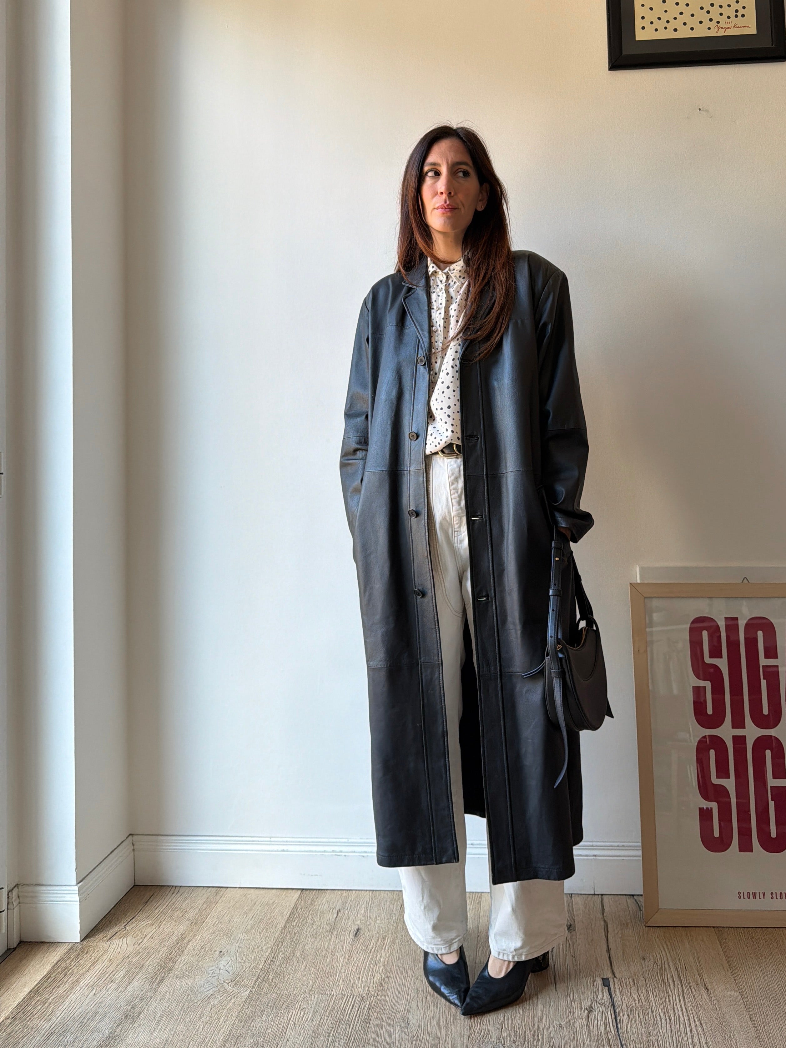 TRENCH IN PELLE NERA