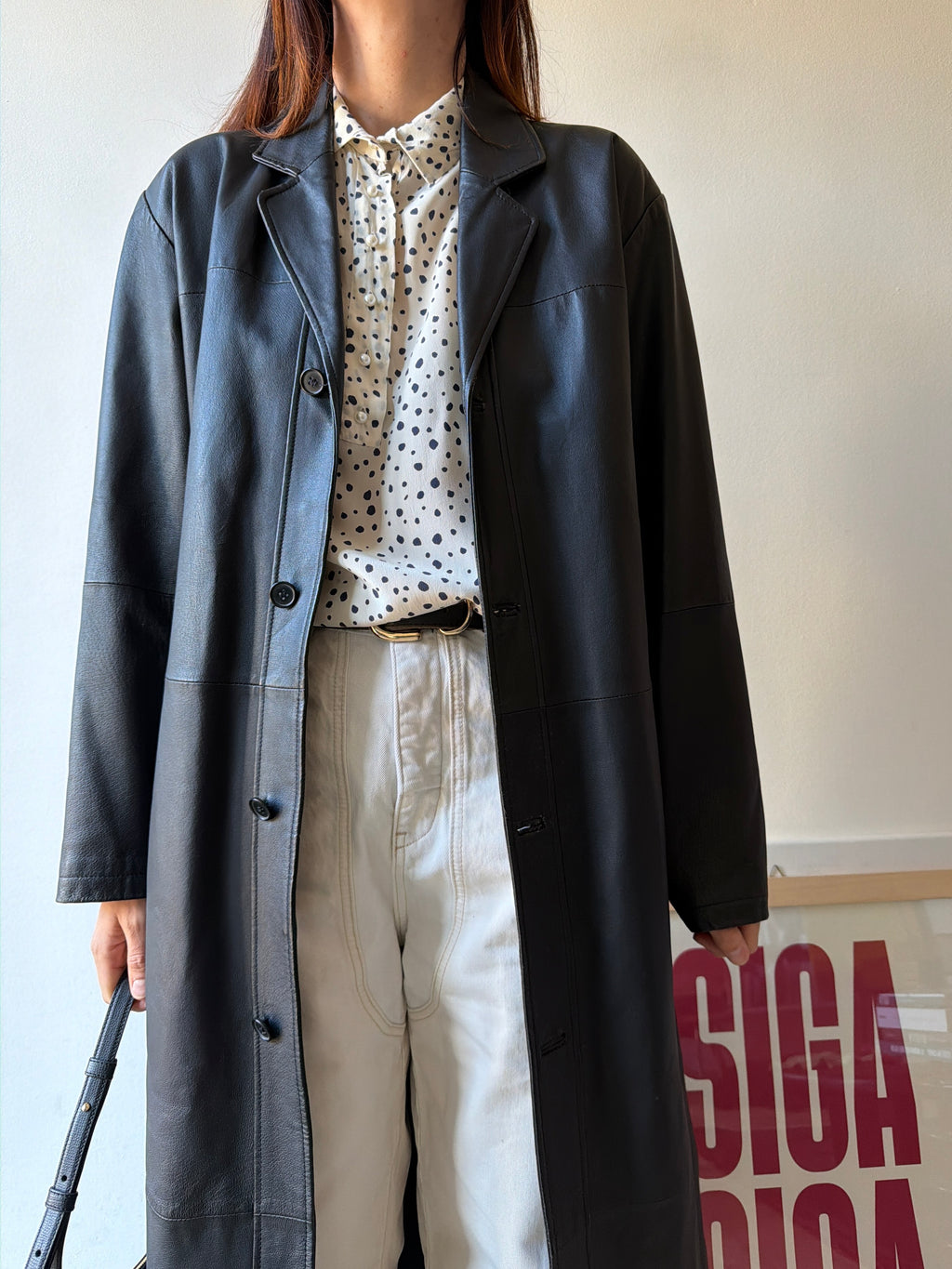 TRENCH IN PELLE NERA