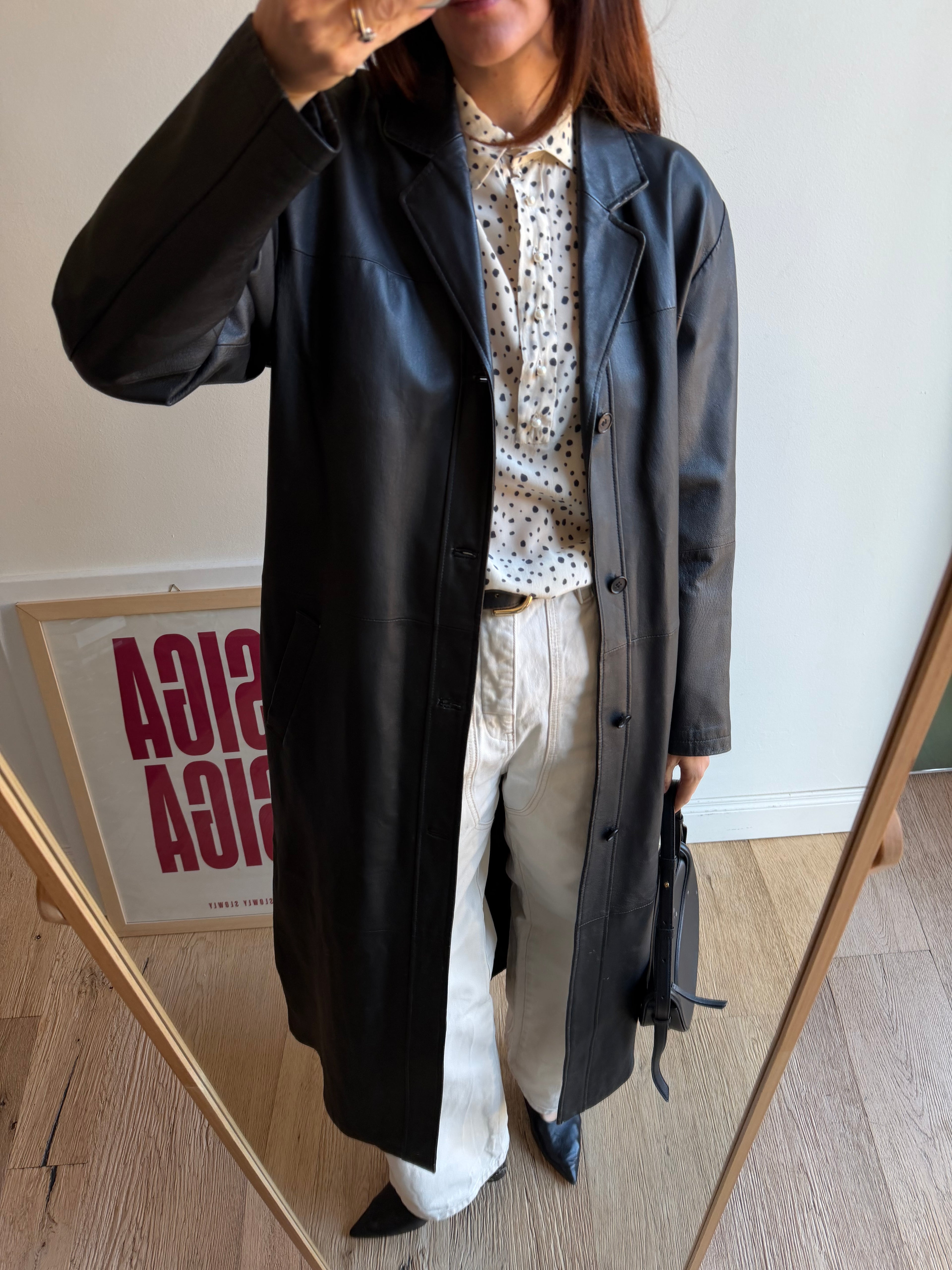 TRENCH IN PELLE NERA