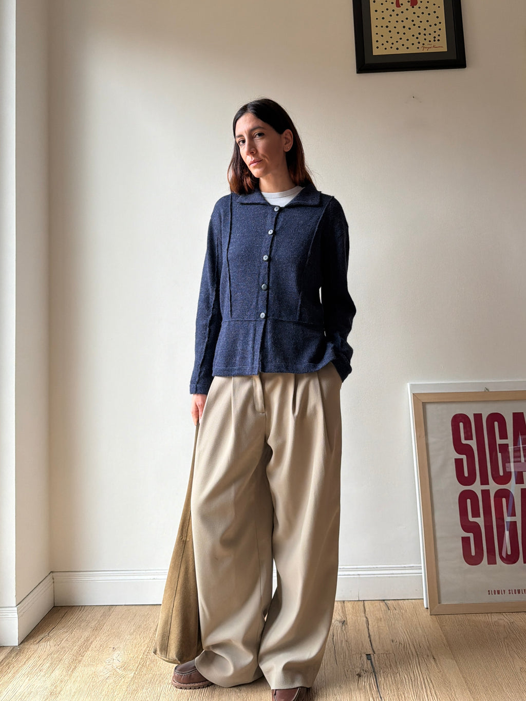 CARDIGAN BLU ALPACA