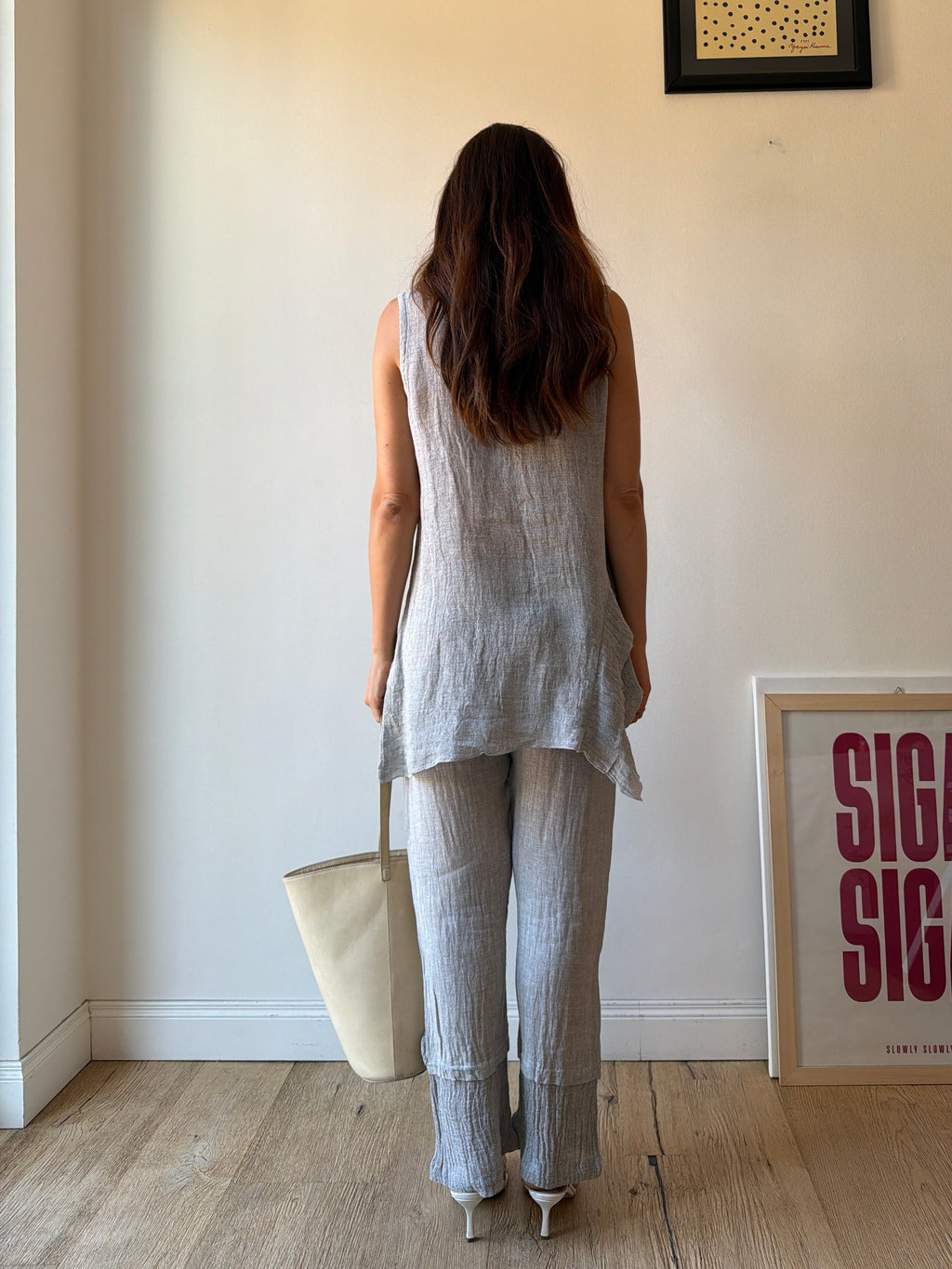 COMPLETO IN LINO GRIGIO