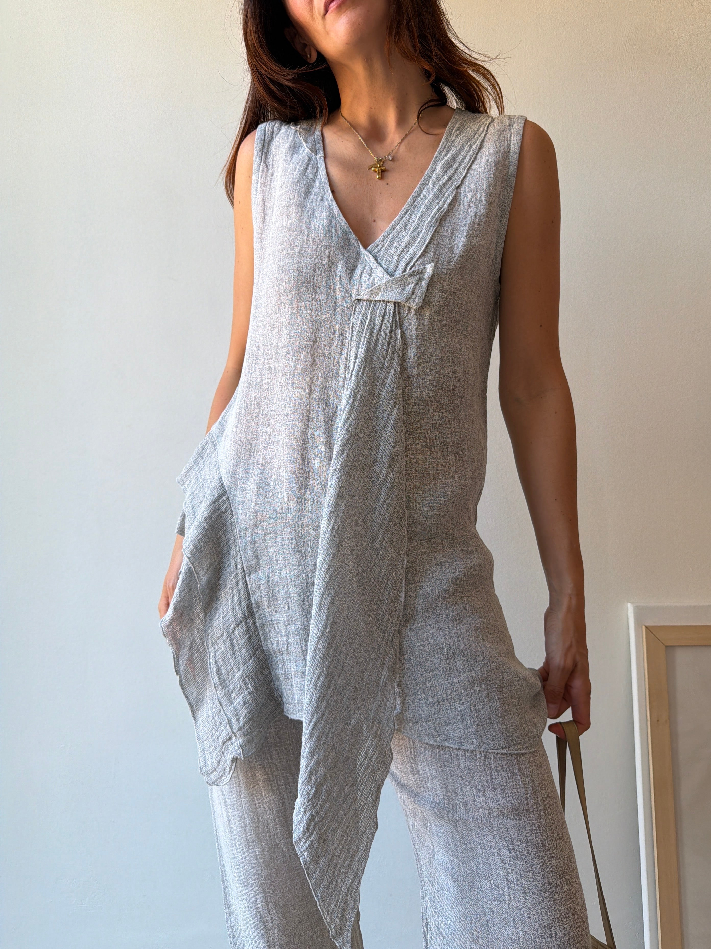 COMPLETO IN LINO GRIGIO