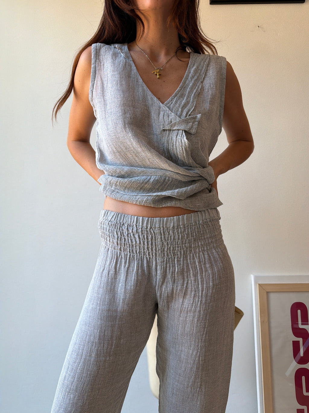 COMPLETO IN LINO GRIGIO