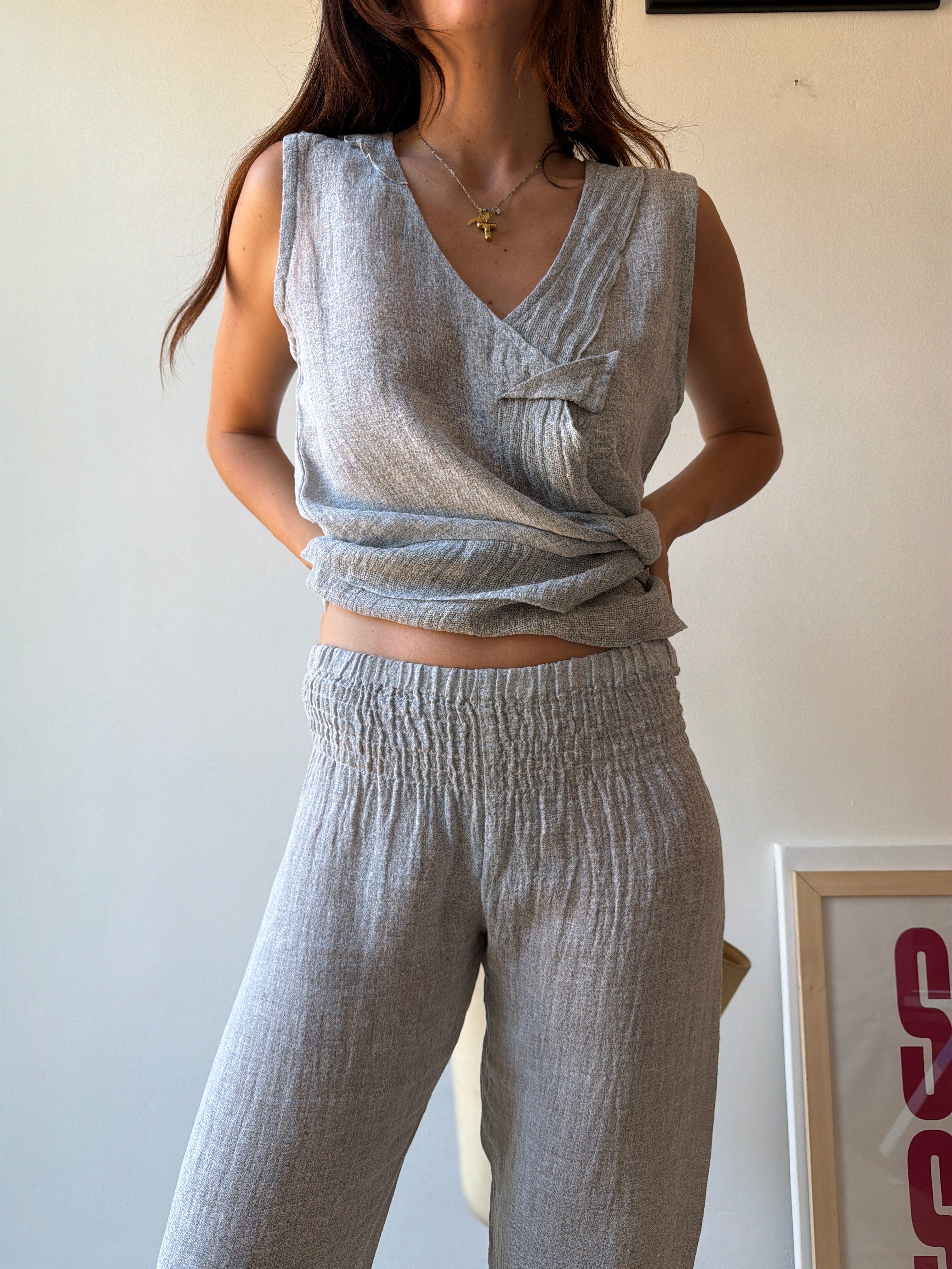 COMPLETO IN LINO GRIGIO