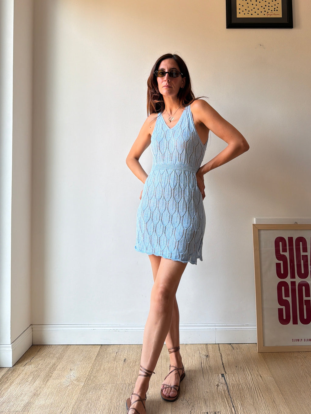 ABITO IN CROCHET AZZURRO