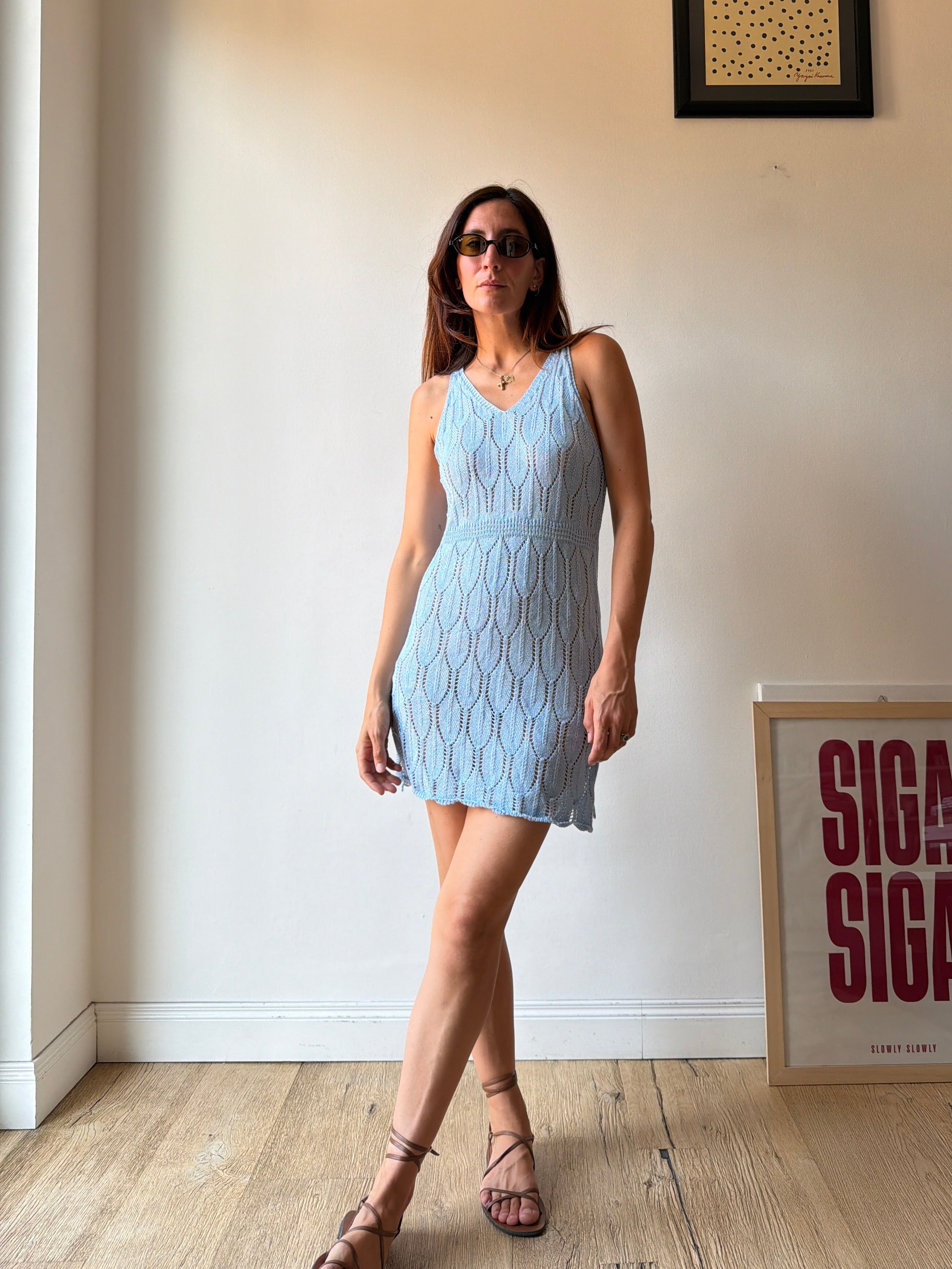 ABITO IN CROCHET AZZURRO