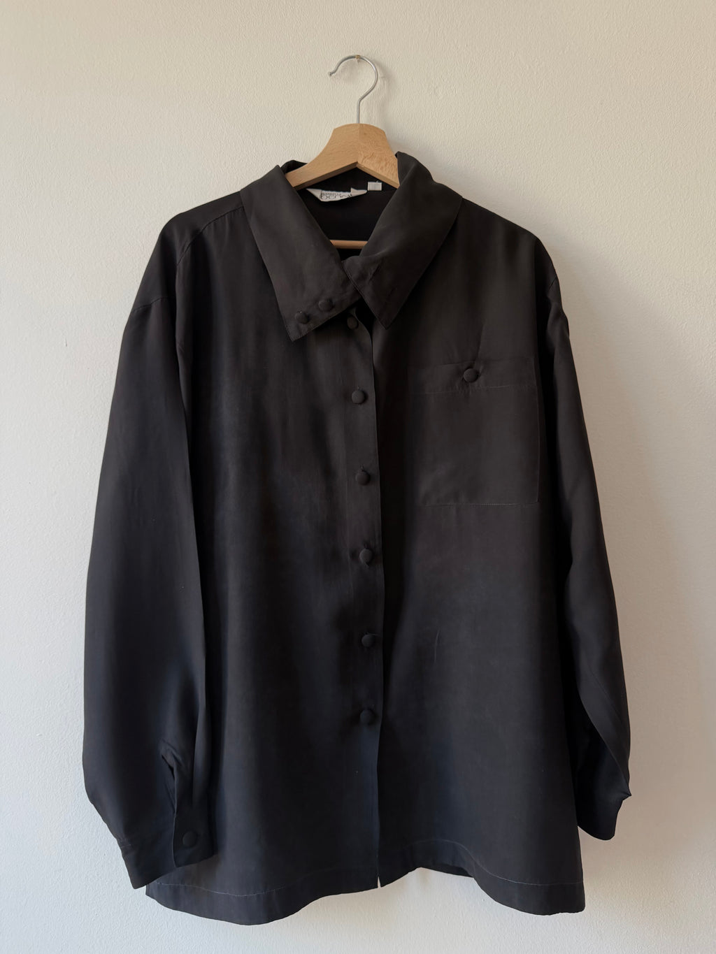 CAMICIA NERA IN SETA