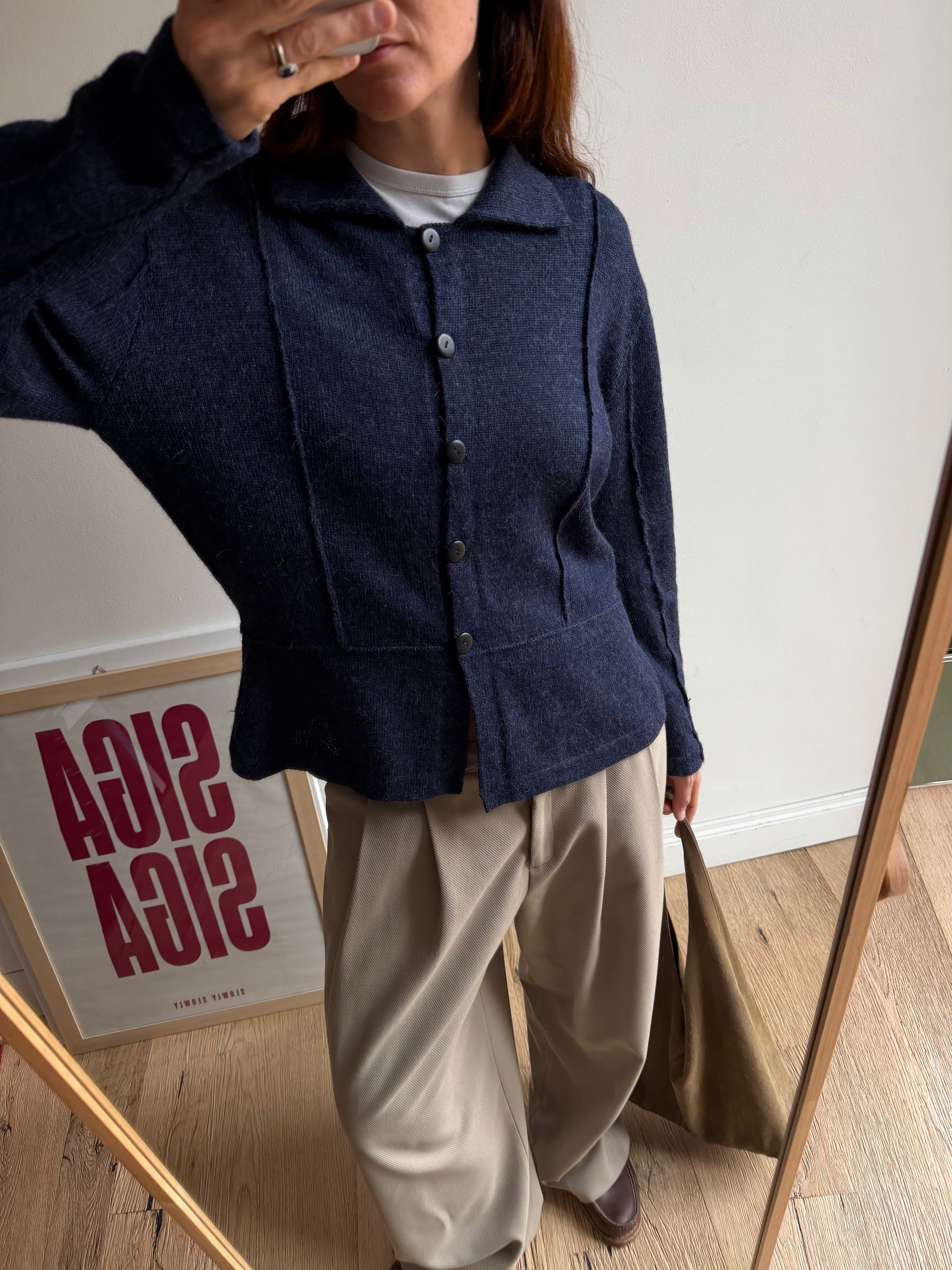 CARDIGAN BLU ALPACA