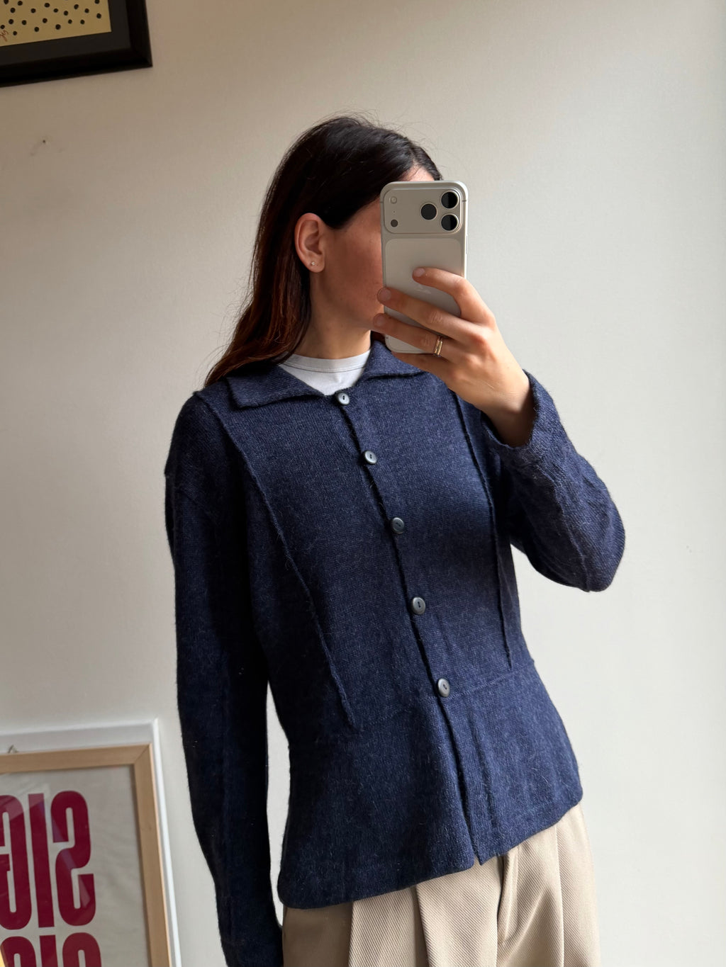 CARDIGAN BLU ALPACA
