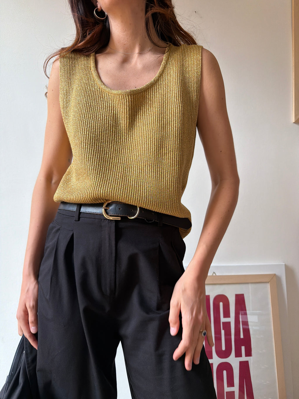 TOP IN LUREX ORO