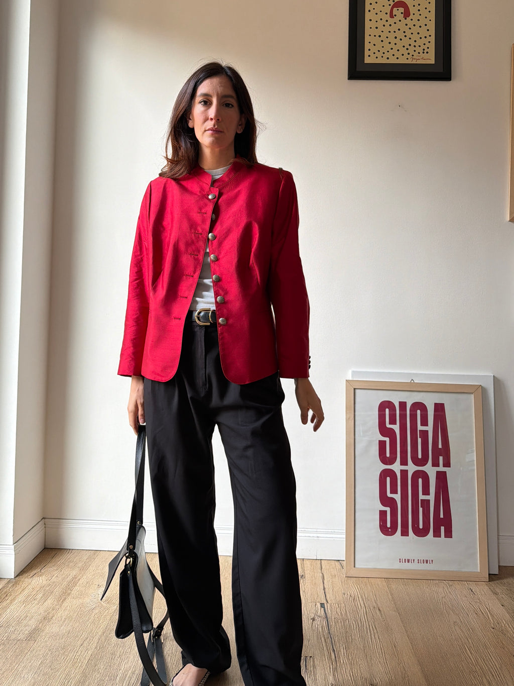 BLAZER ROSSO IN SETA