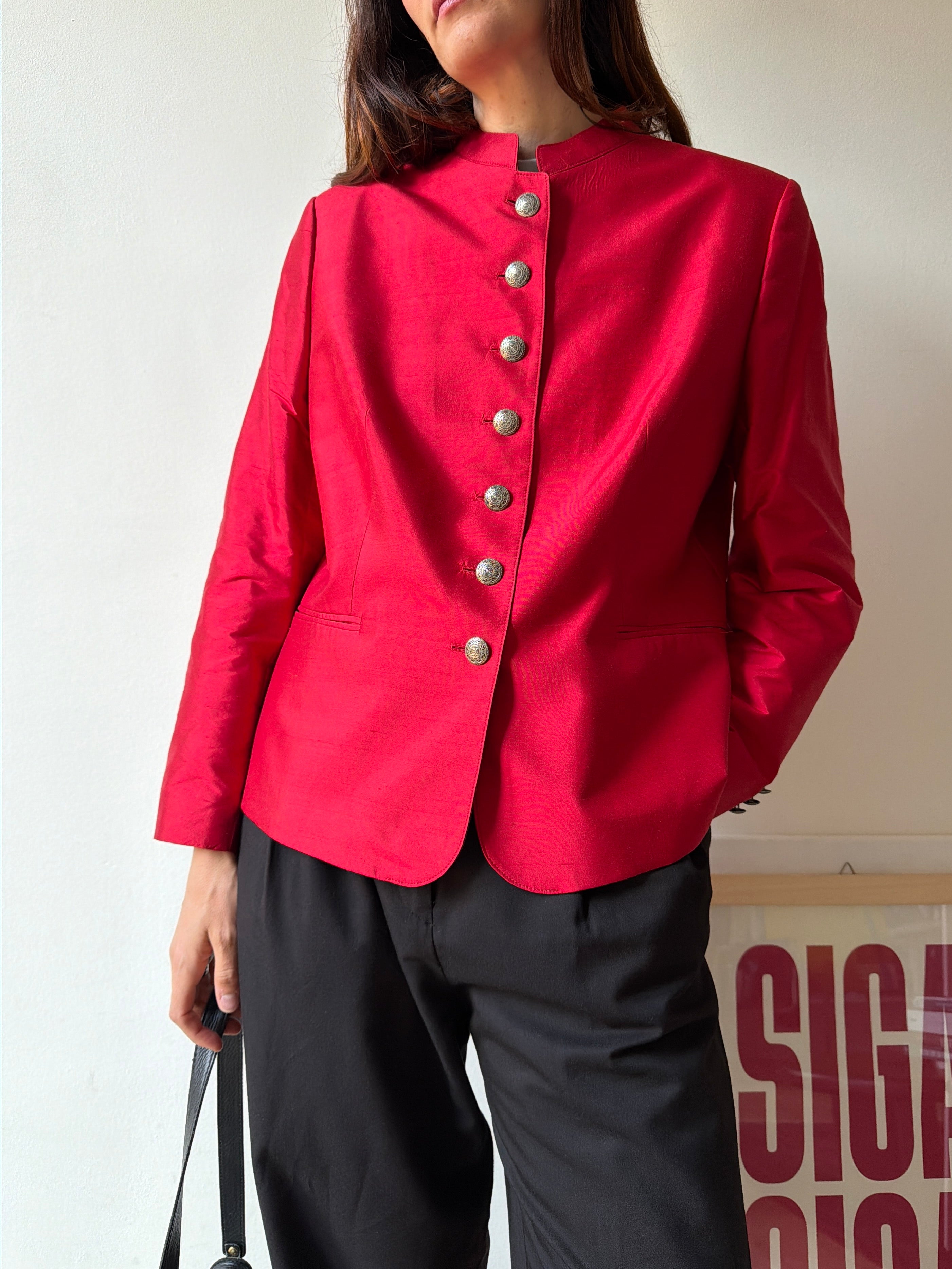 BLAZER ROSSO IN SETA