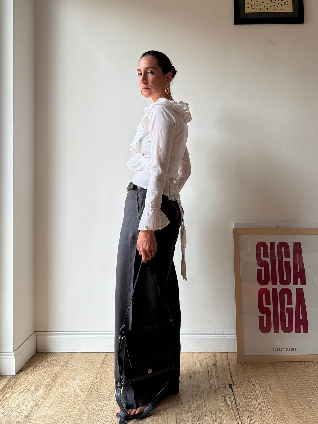 PANTALONE IN LINO WIDE LEG