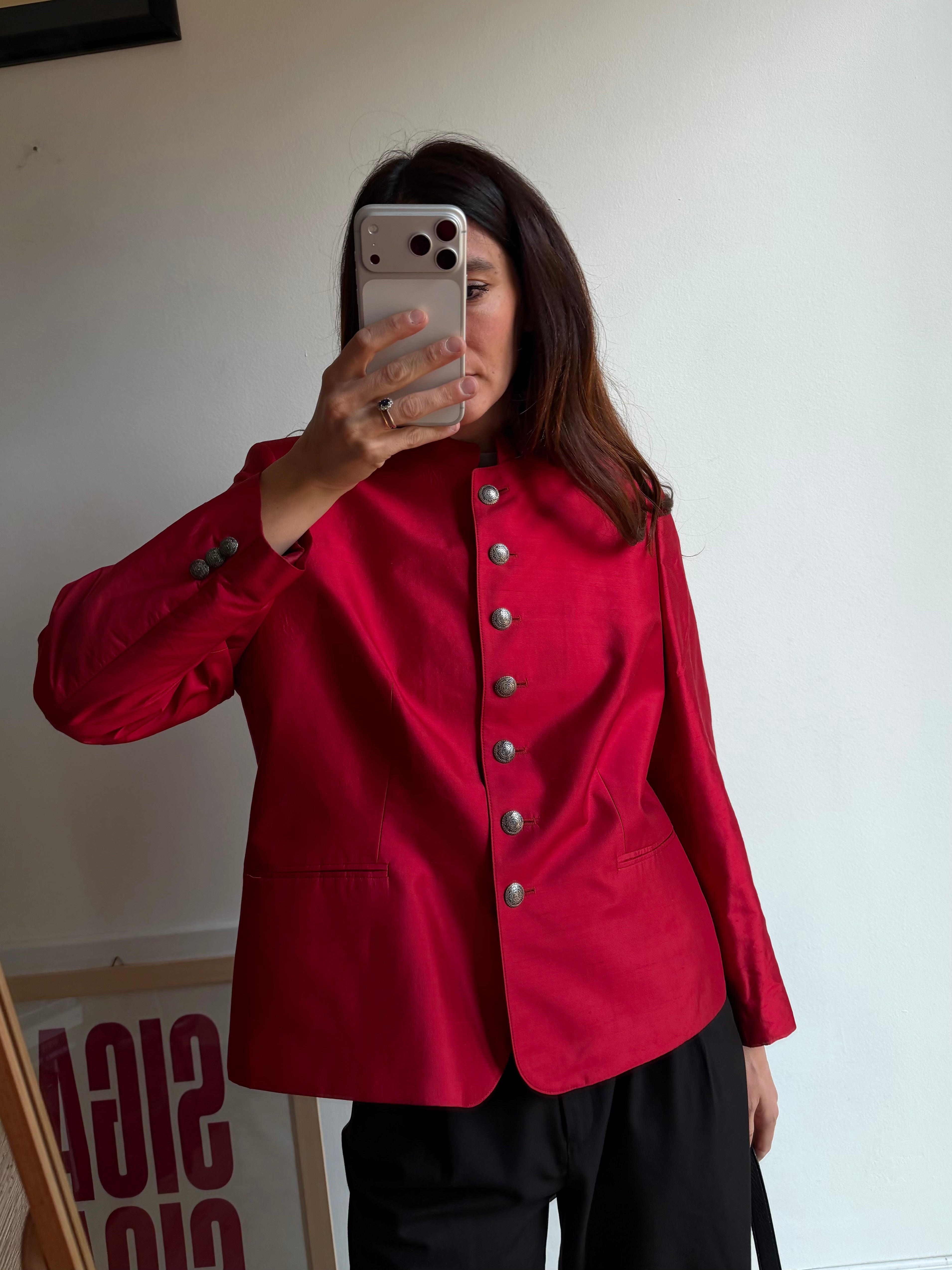 BLAZER ROSSO IN SETA