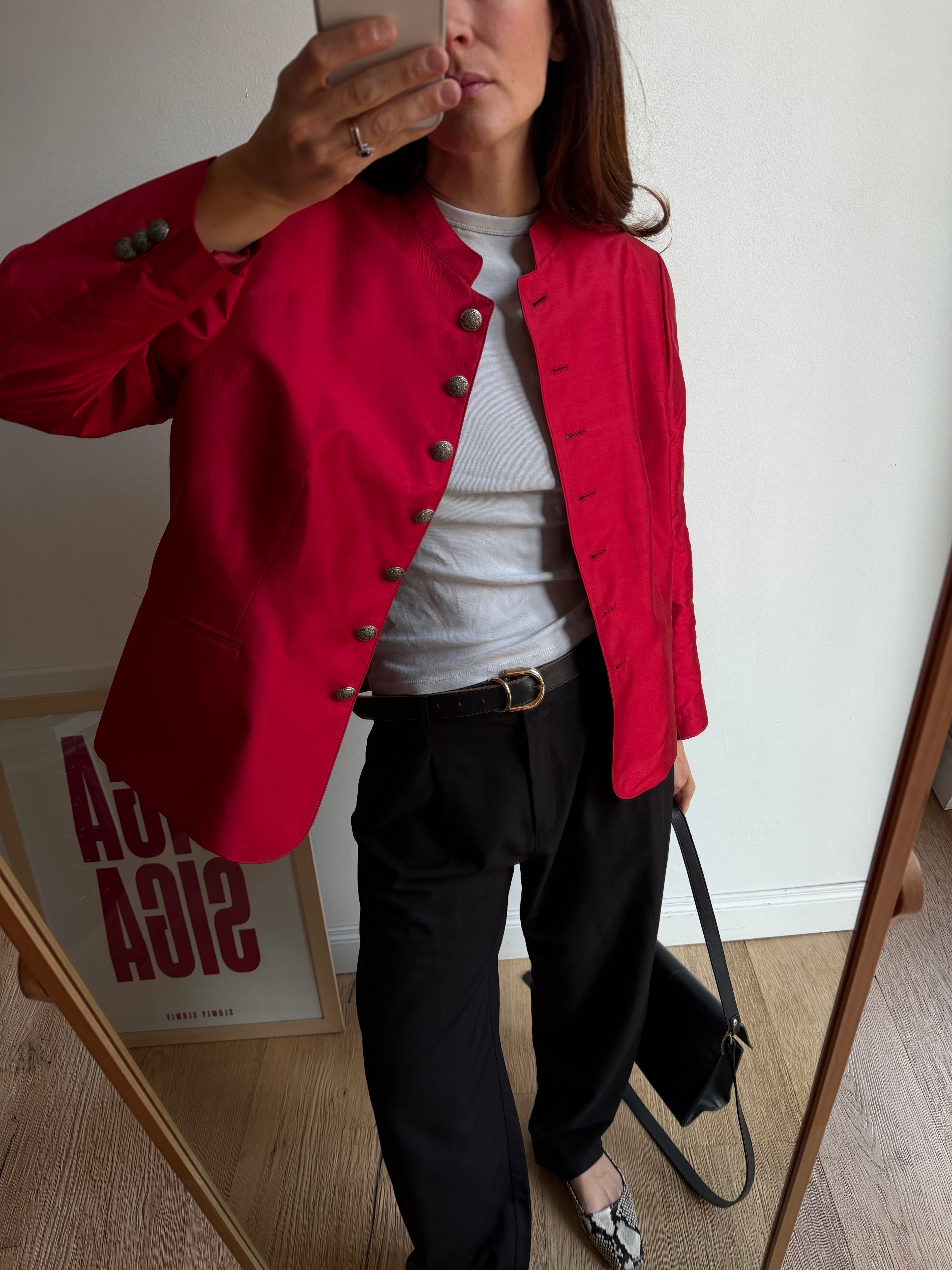 BLAZER ROSSO IN SETA