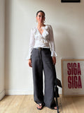 PANTALONE IN LINO WIDE LEG