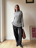 MAGLIONE A COSTE GRIGIO IN BABY ALPACA