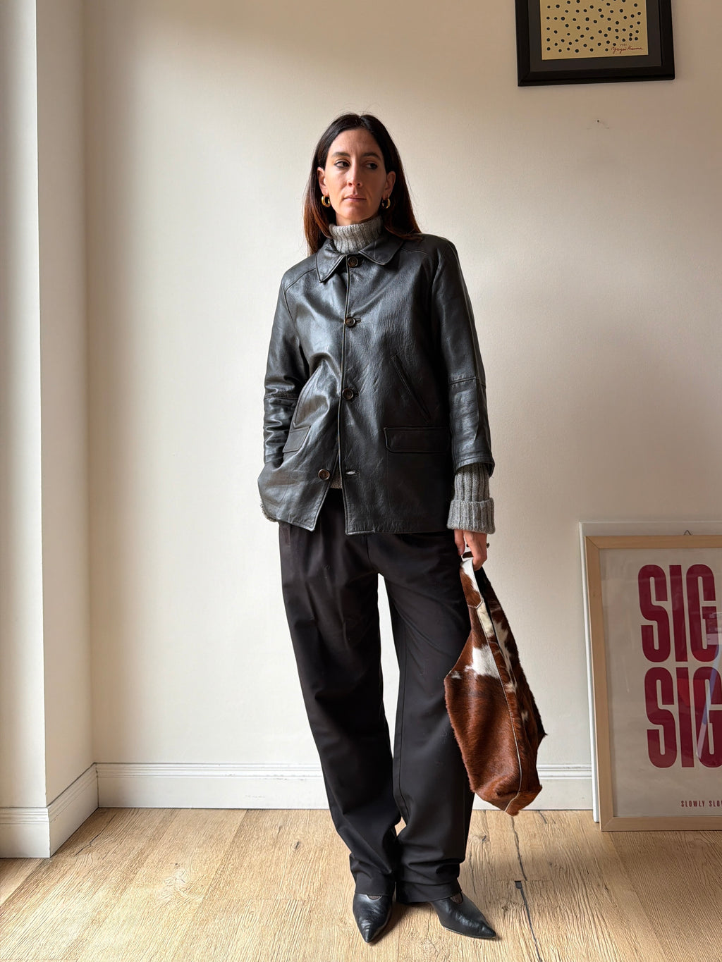 GIACCA IN PELLE NERA
