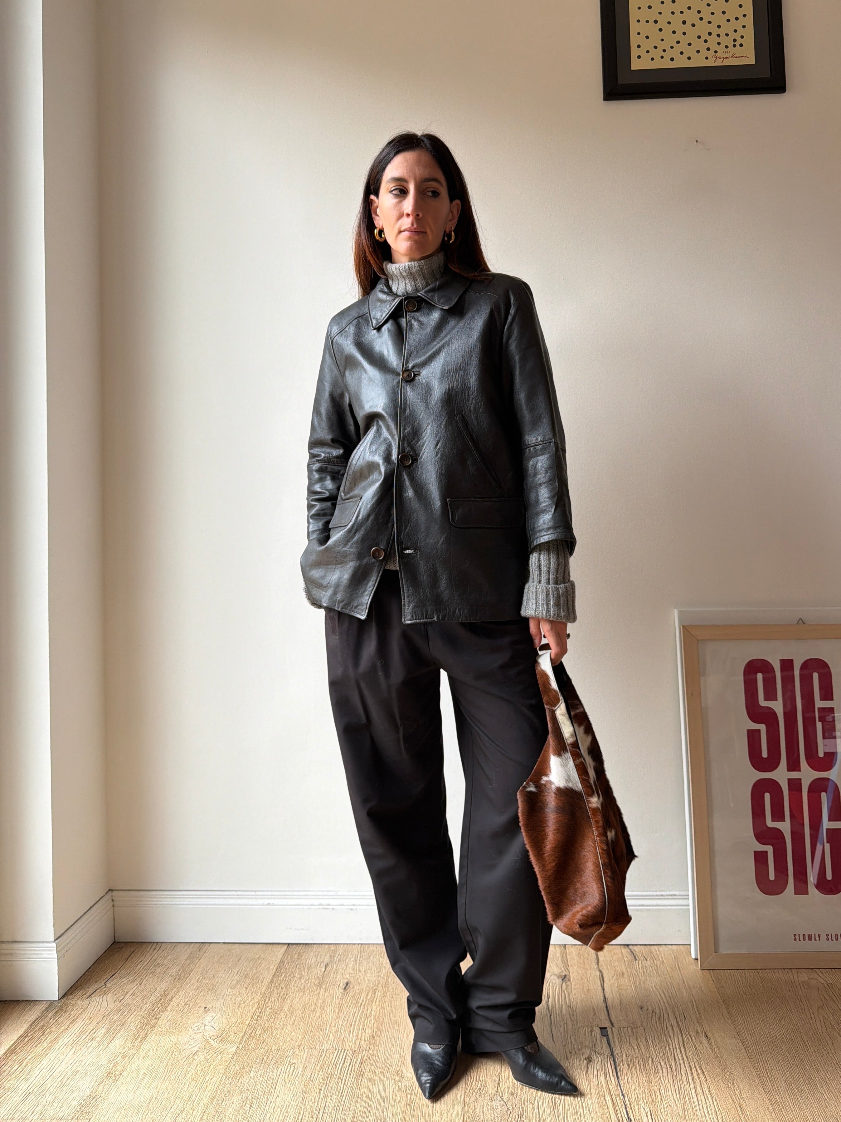 GIACCA IN PELLE NERA