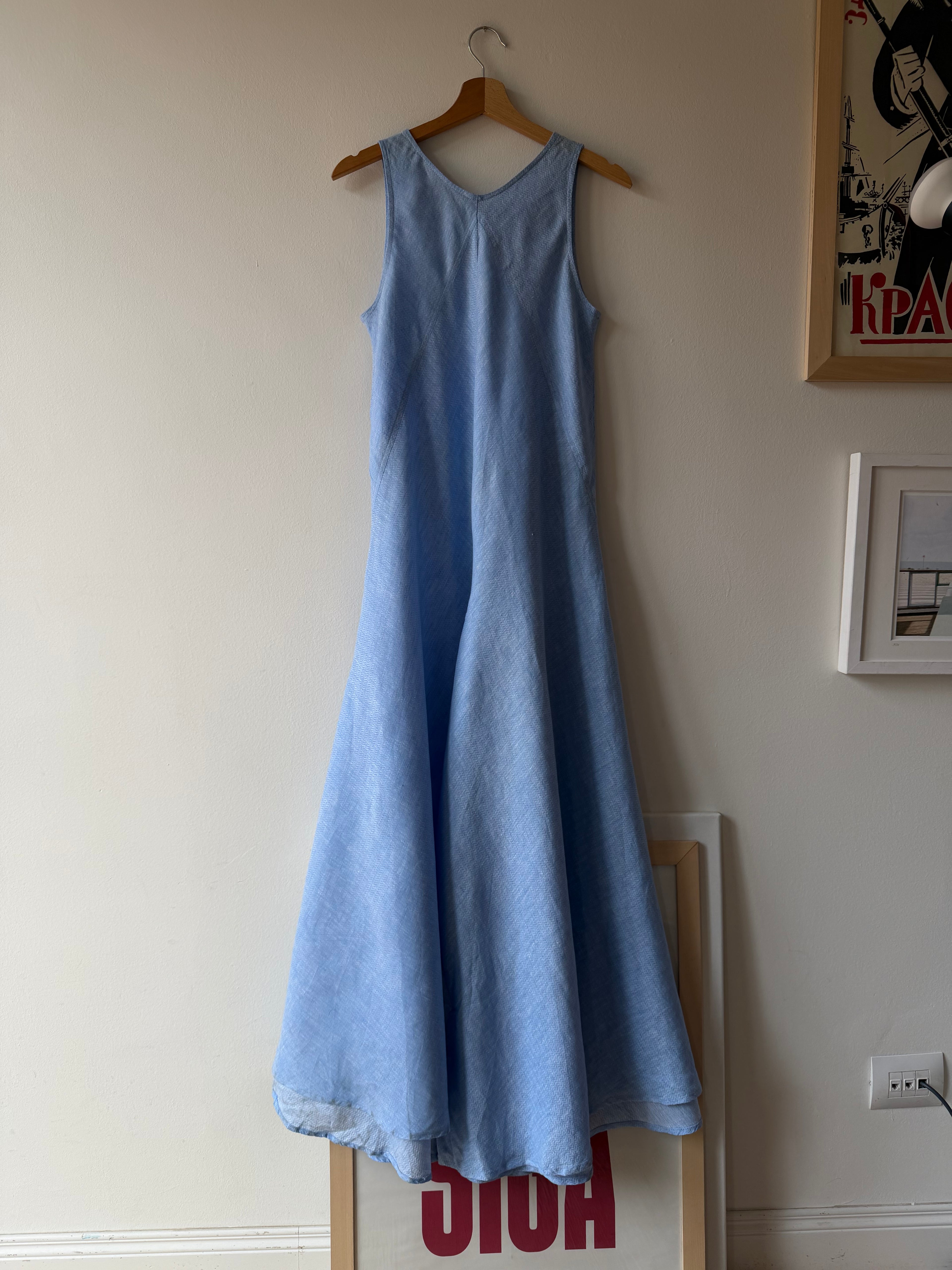 TUTA IN LINO AZZURRO