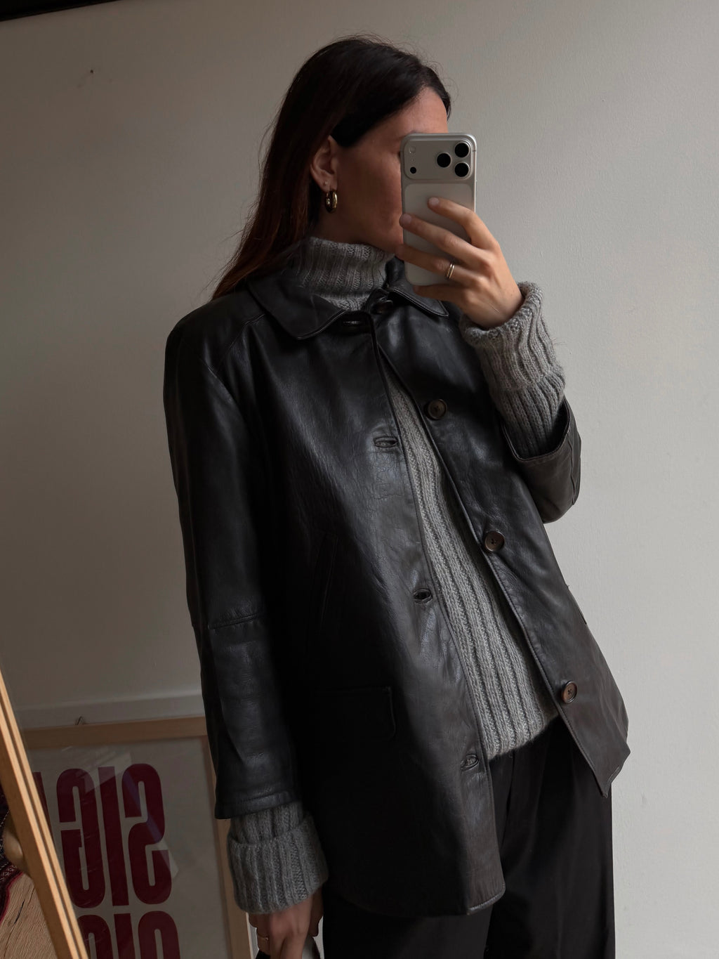 GIACCA IN PELLE NERA