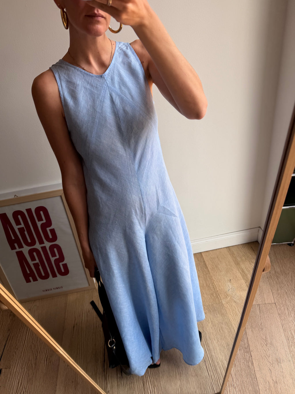 TUTA IN LINO AZZURRO
