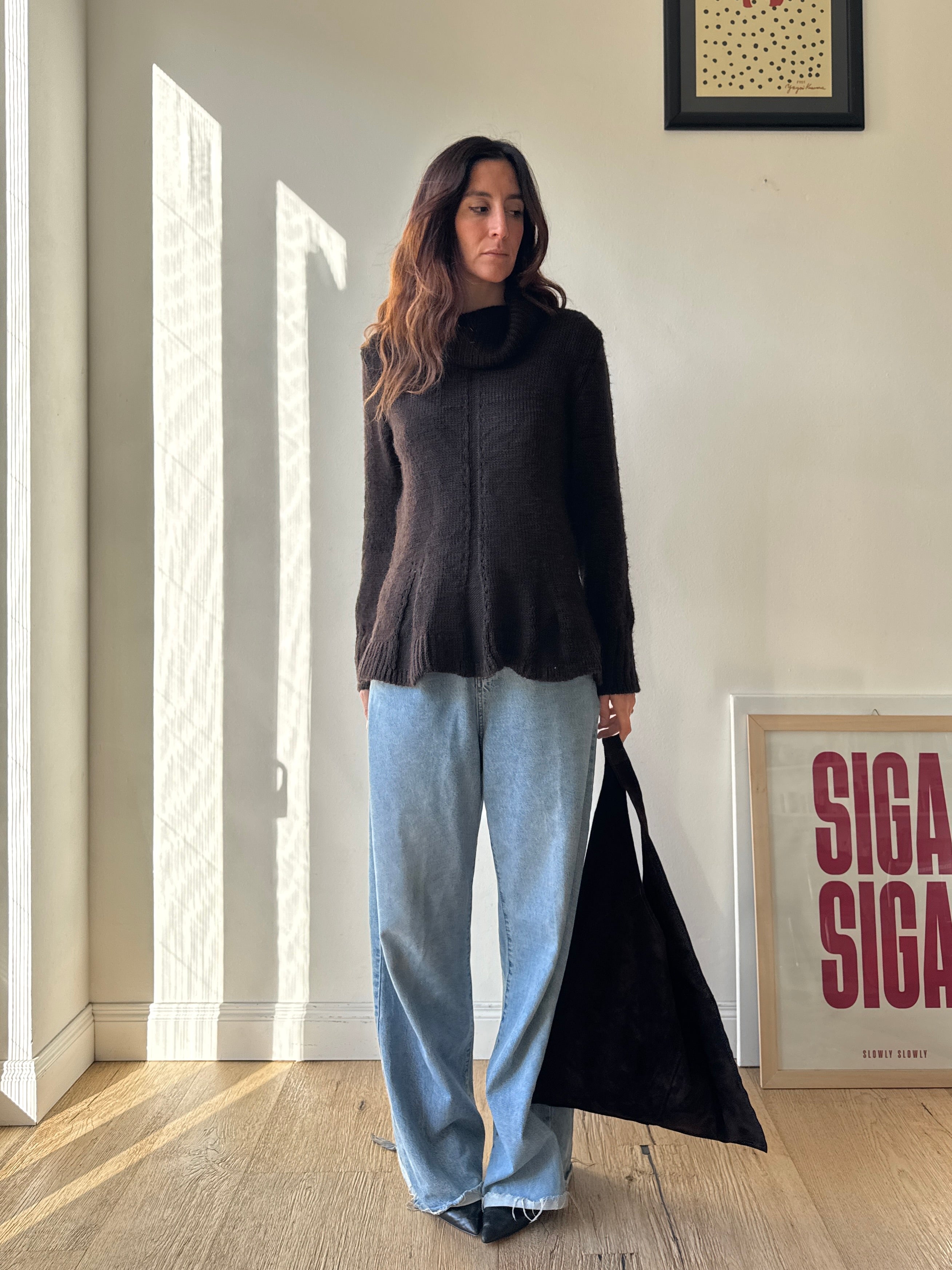 MAGLIONE BALLERINA MARRONE