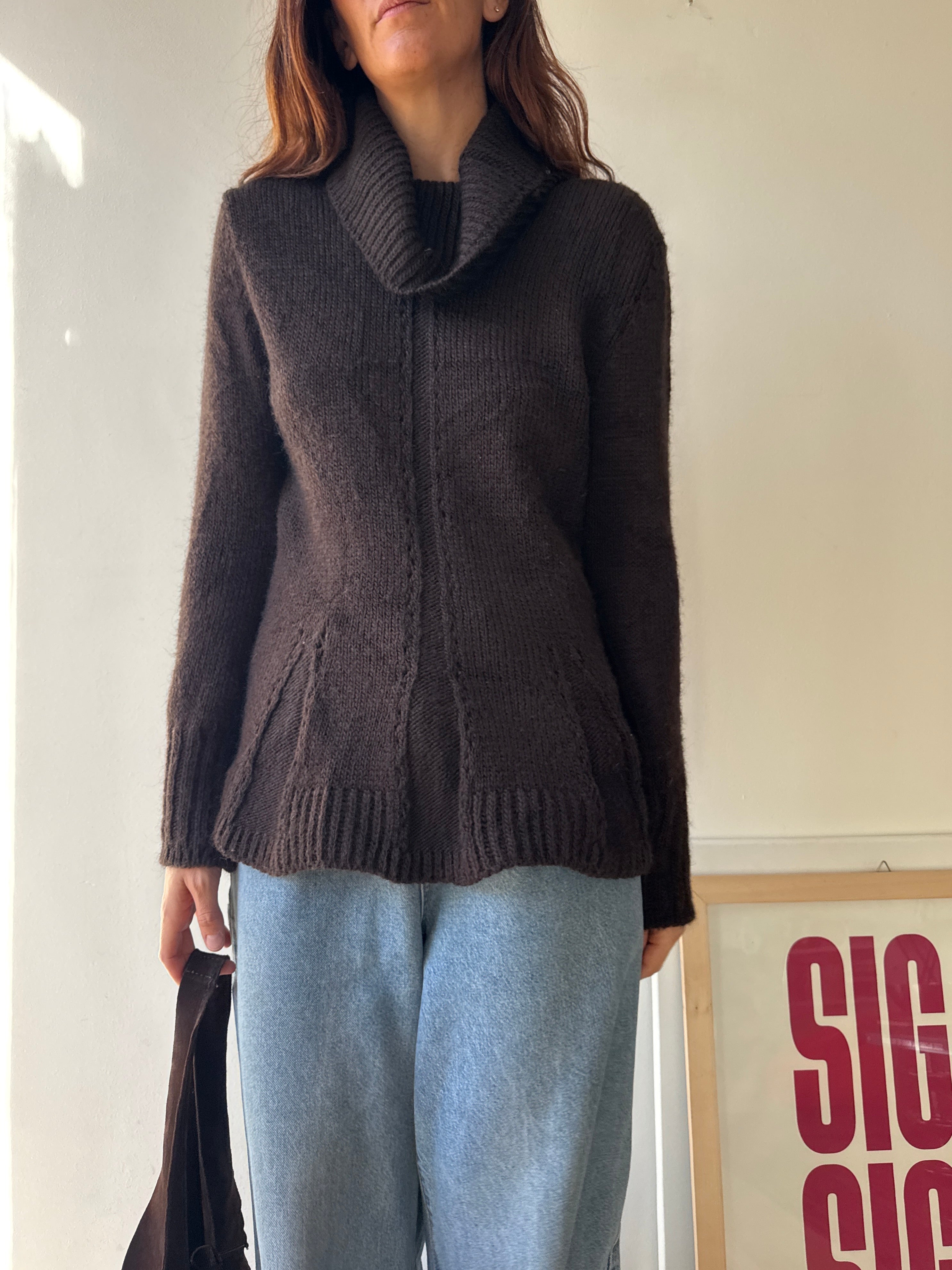 MAGLIONE BALLERINA MARRONE