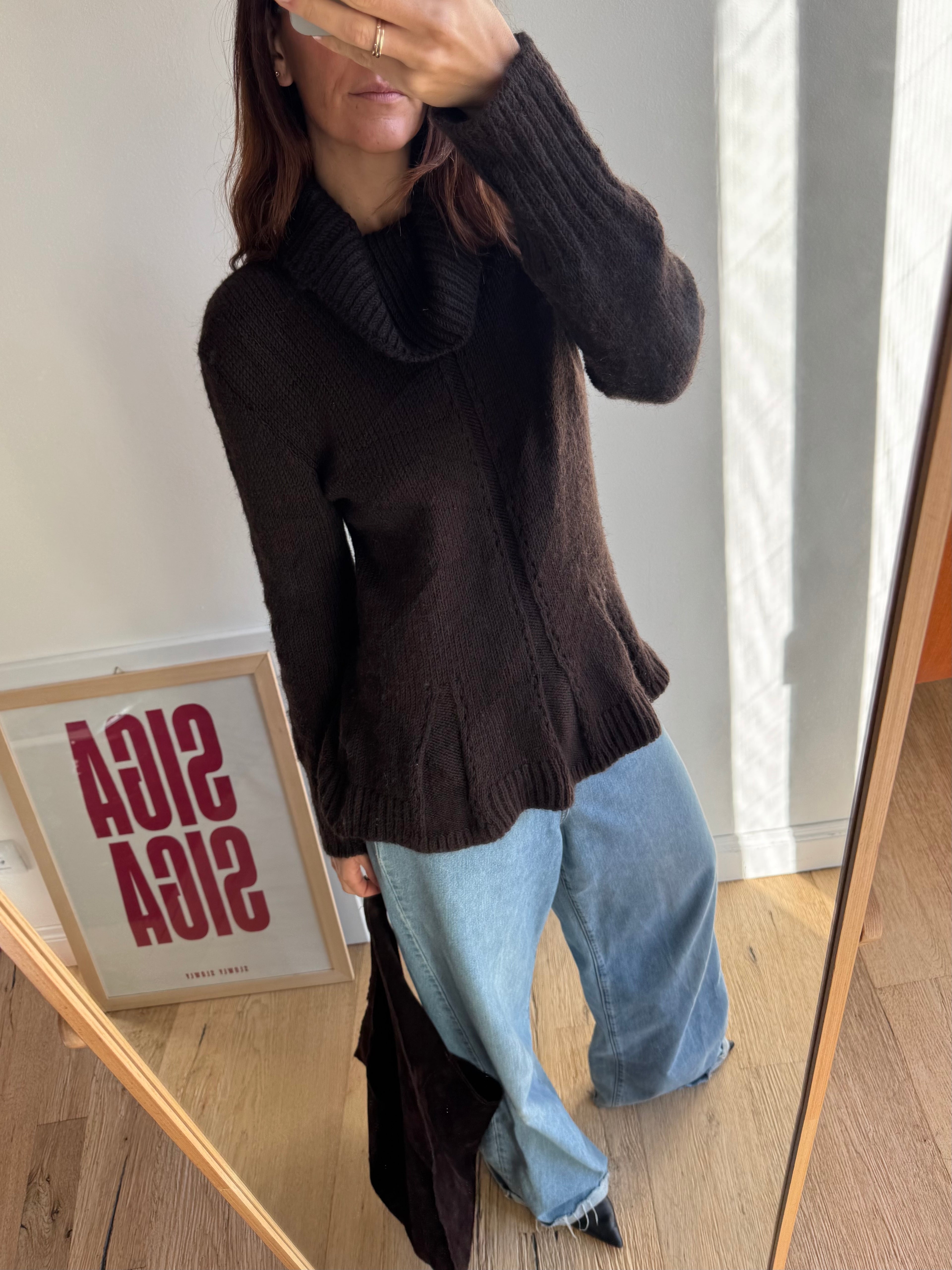MAGLIONE BALLERINA MARRONE