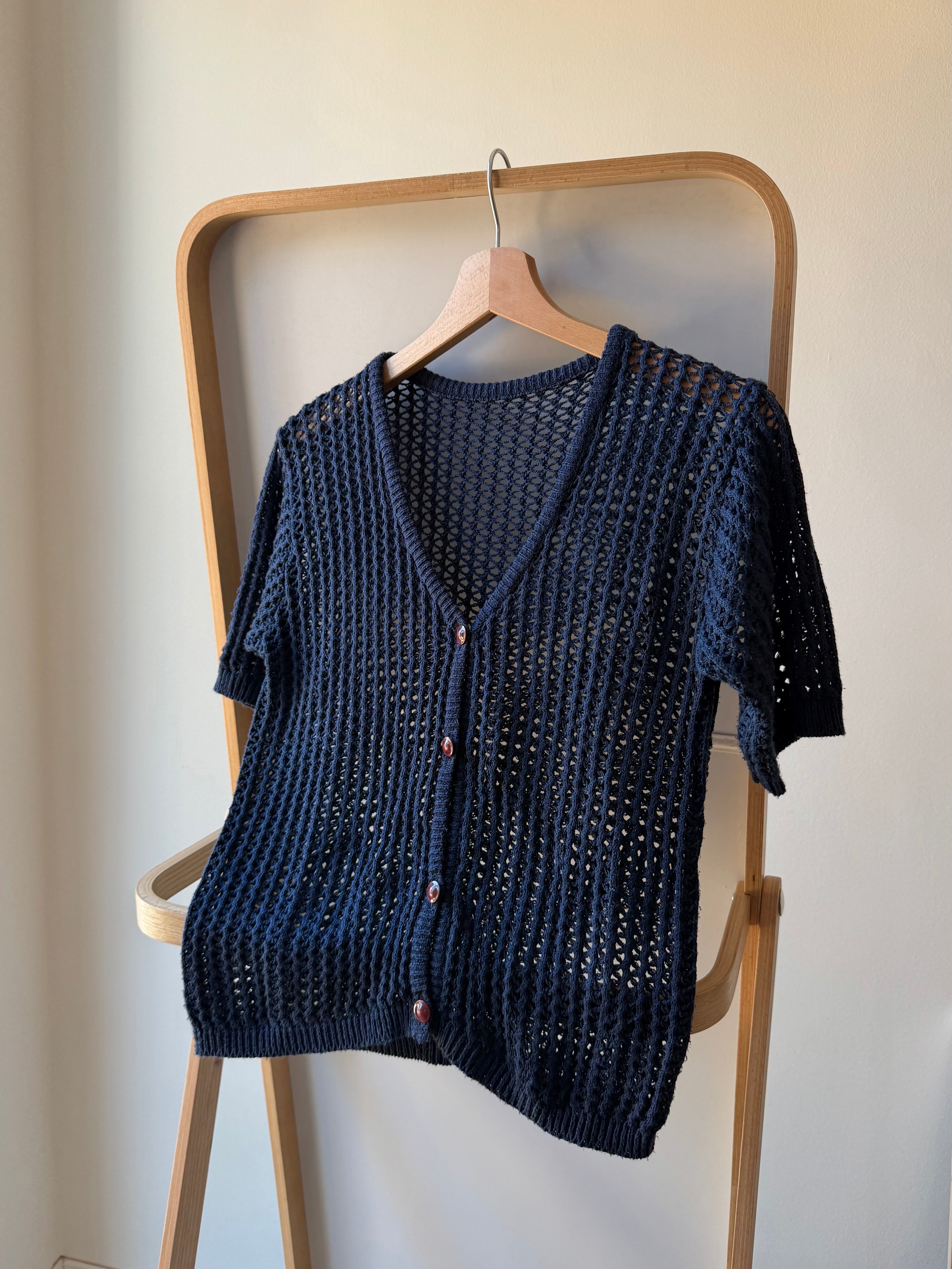 CARDIGAN BLU TRAFORATO