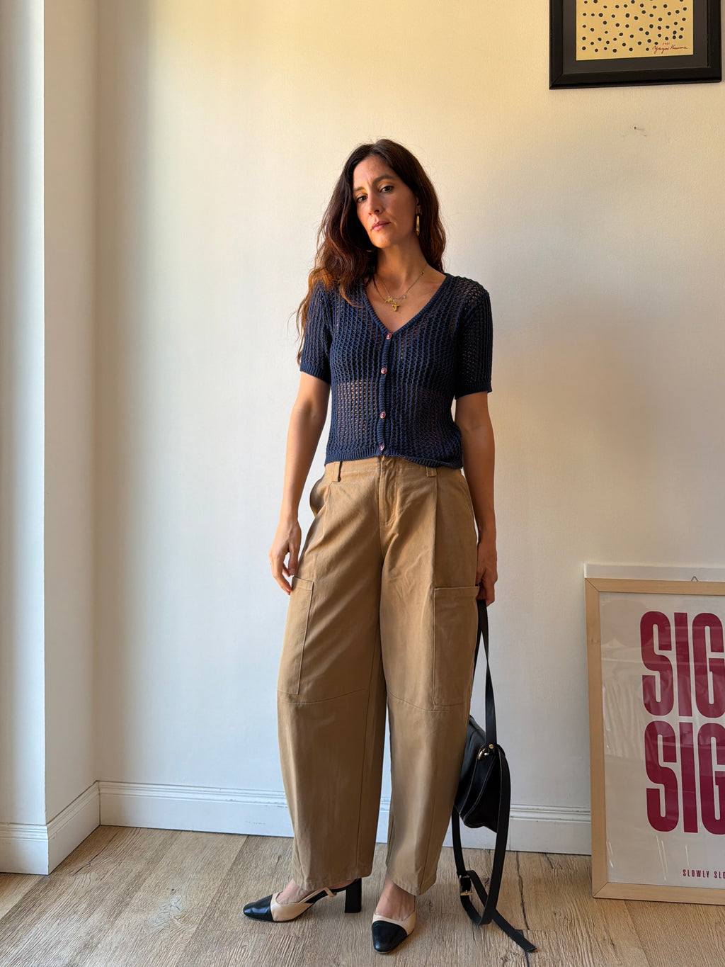 CARDIGAN BLU TRAFORATO