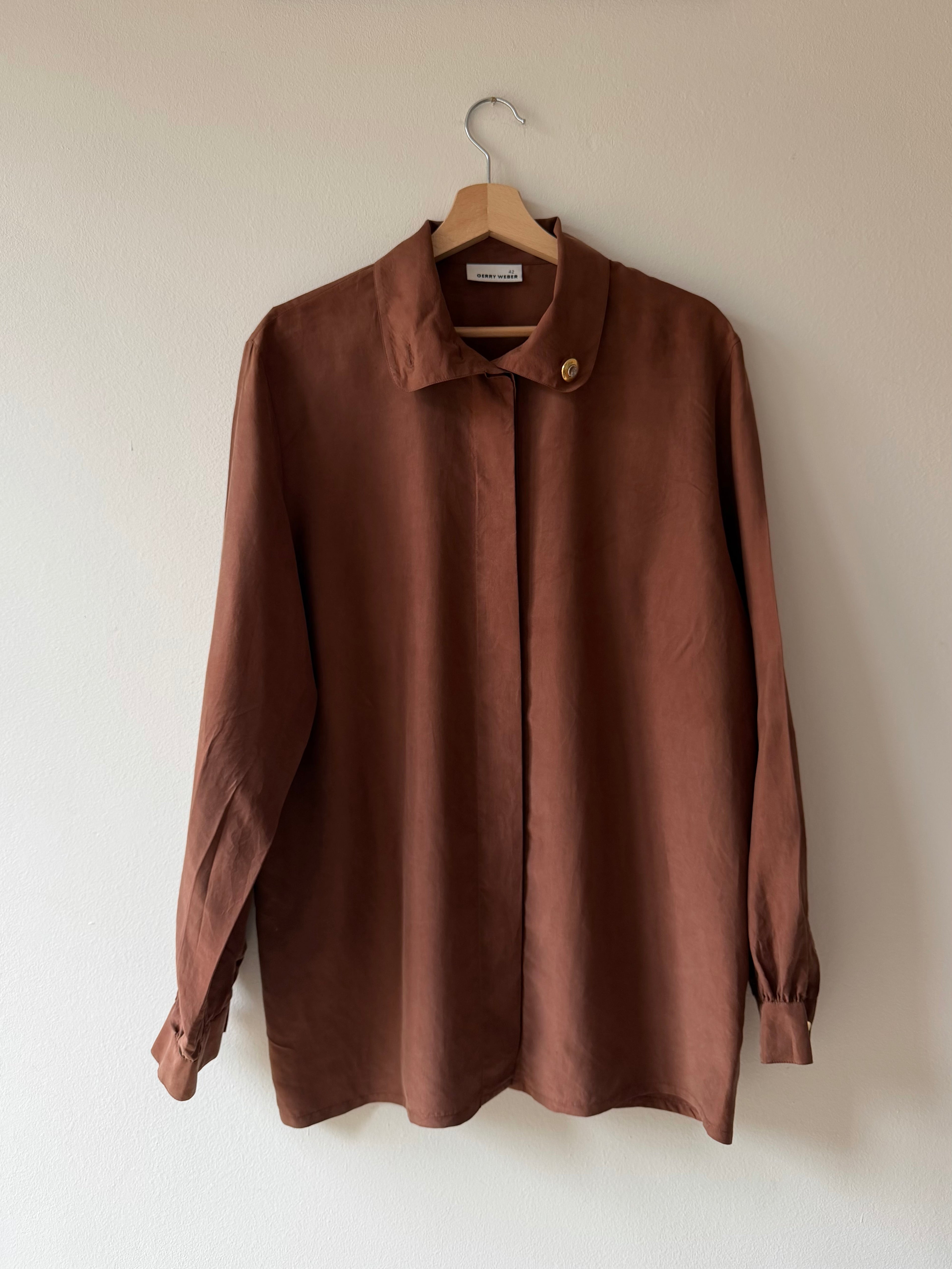 CAMICIA MARRONE IN SETA