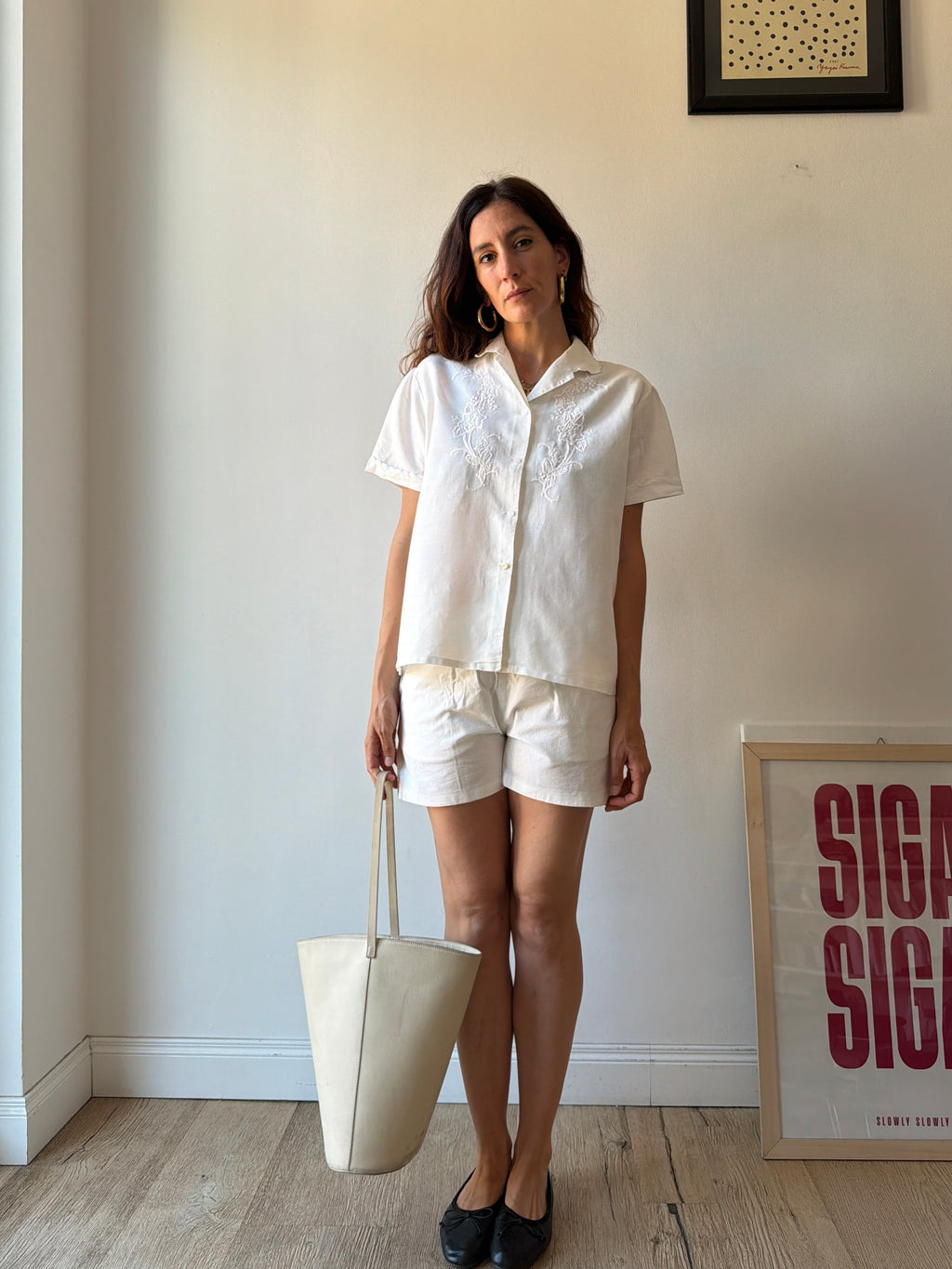CAMICIA IN LINO RICAMATA