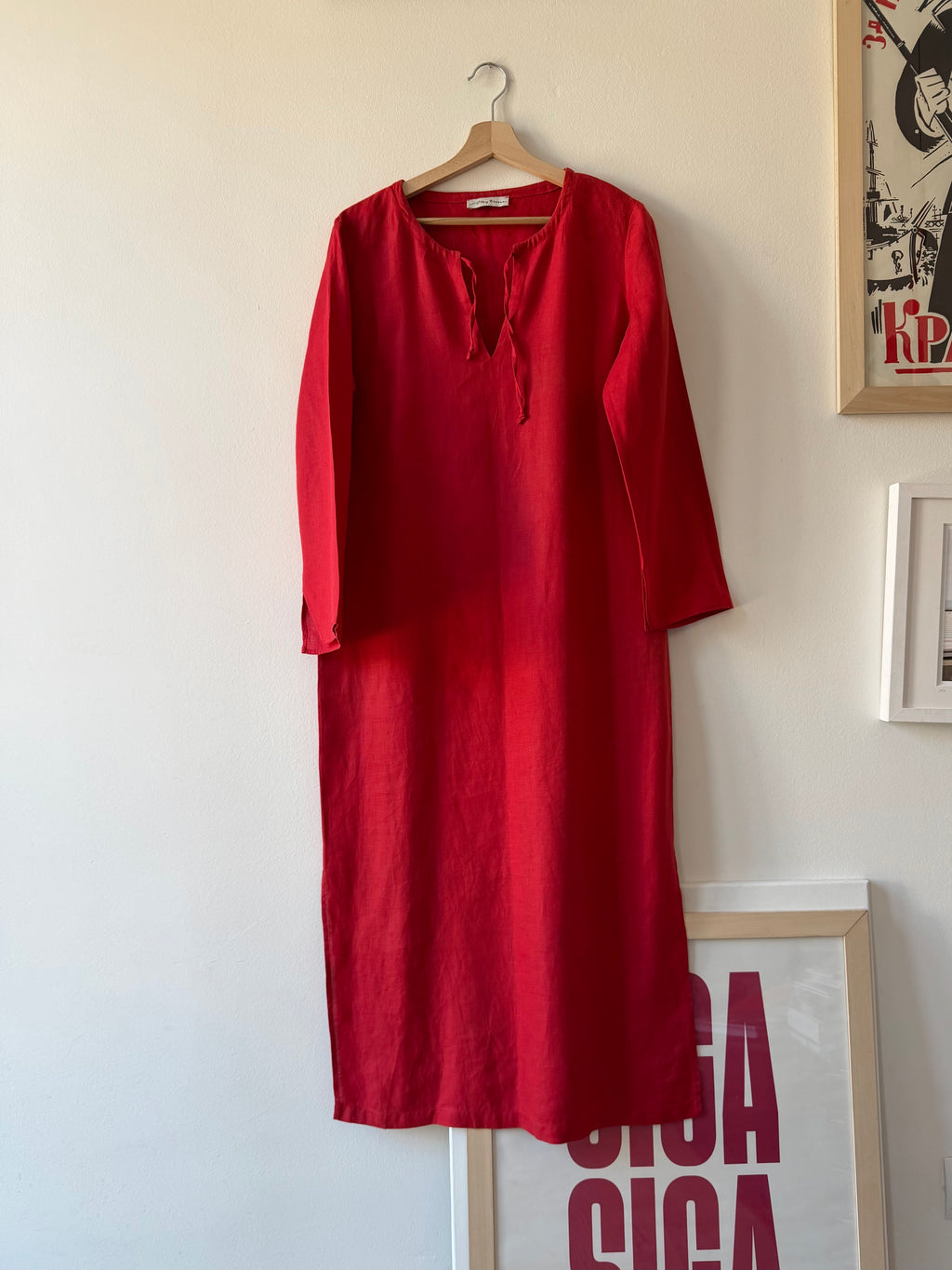KAFTANO IN LINO ROSSO